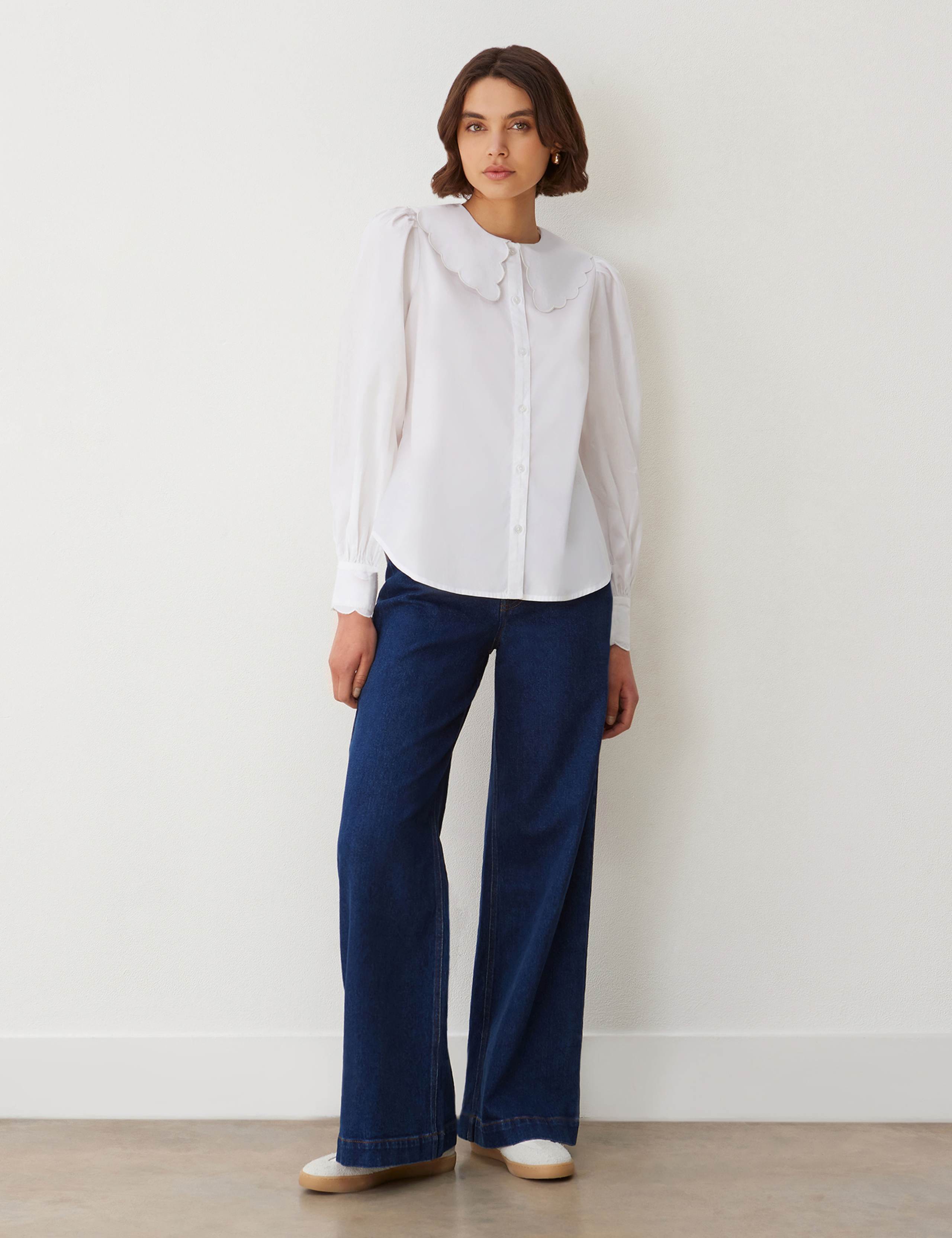 Pure Cotton Peter Pan Collar Shirt 3 of 4