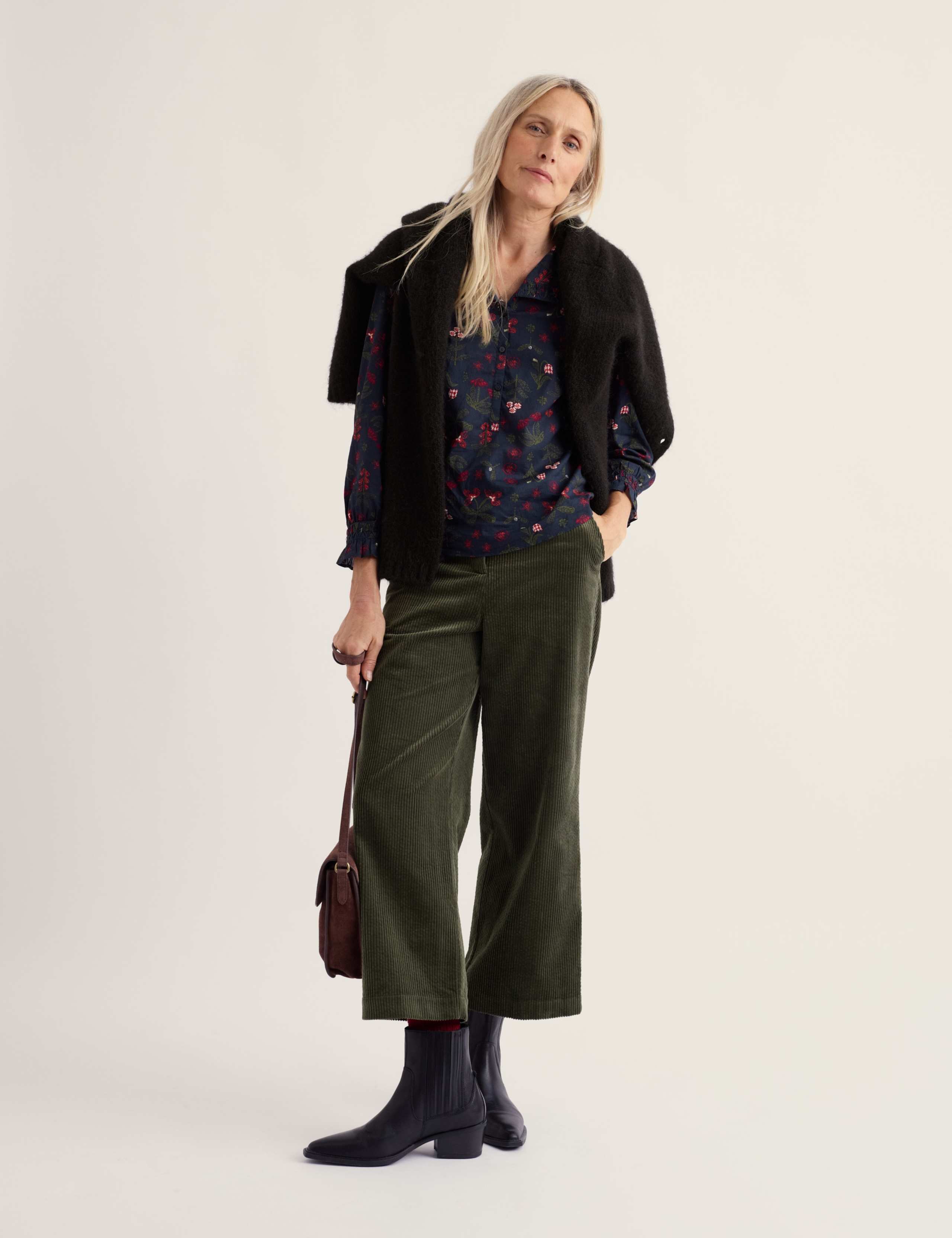 Pure Cotton Printed Collared Gathered Blouse 3 of 5