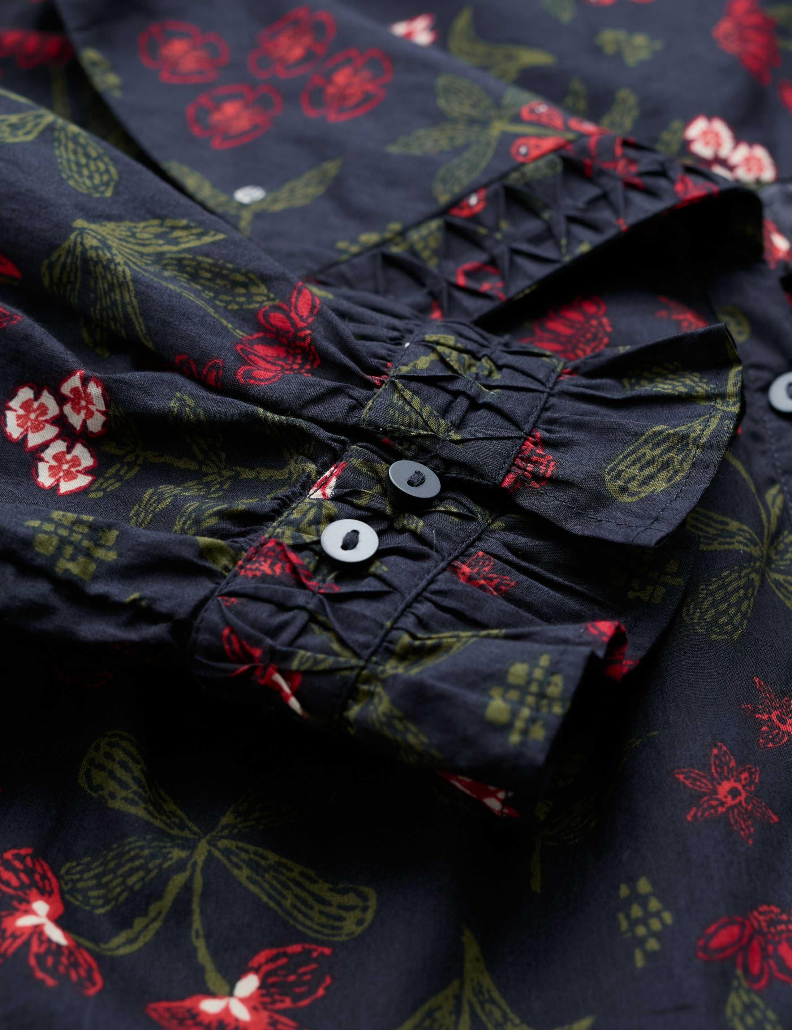 Pure Cotton Printed Collared Gathered Blouse 5 of 5