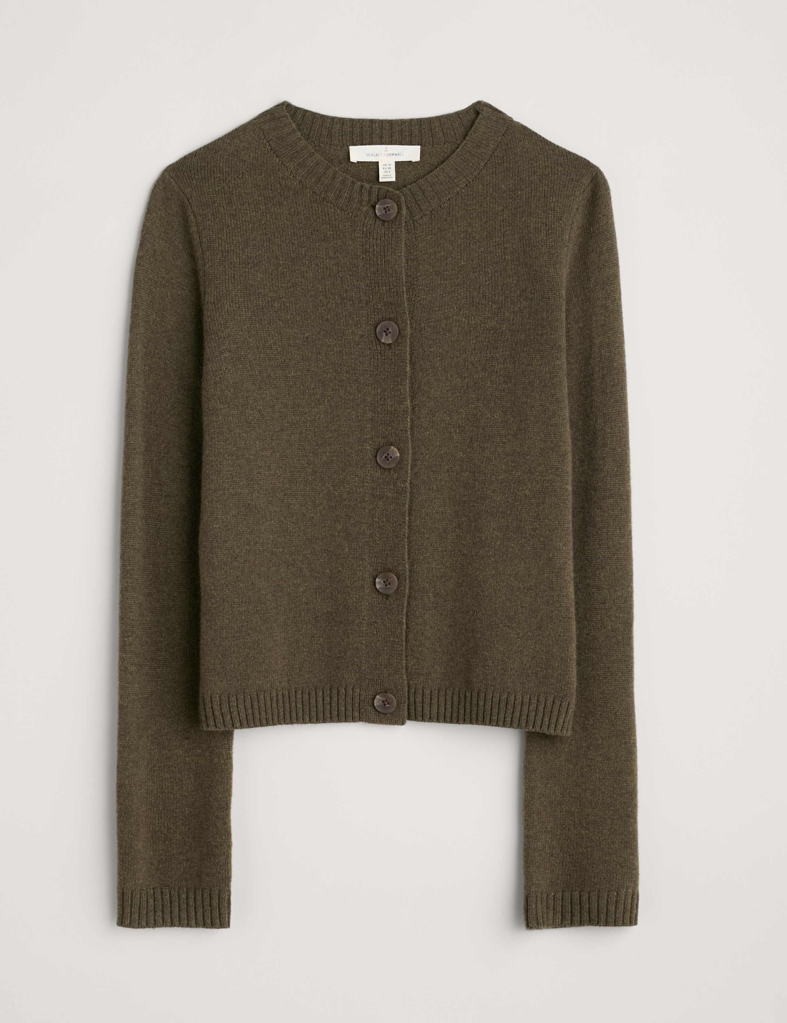 Merino Wool Rich Crew Neck Cardigan 2 of 4