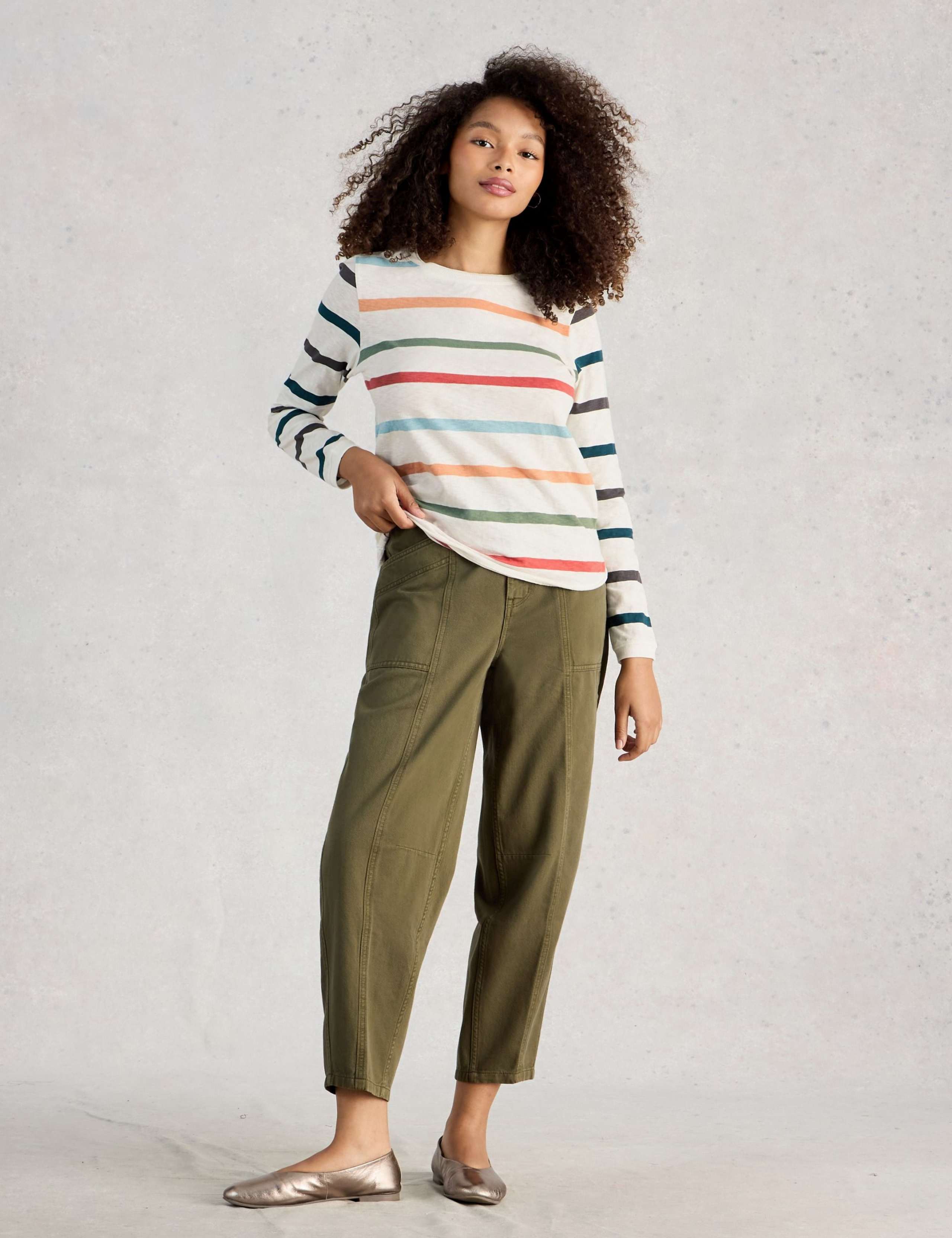 Pure Cotton Striped Long Sleeve T-Shirt 1 of 5