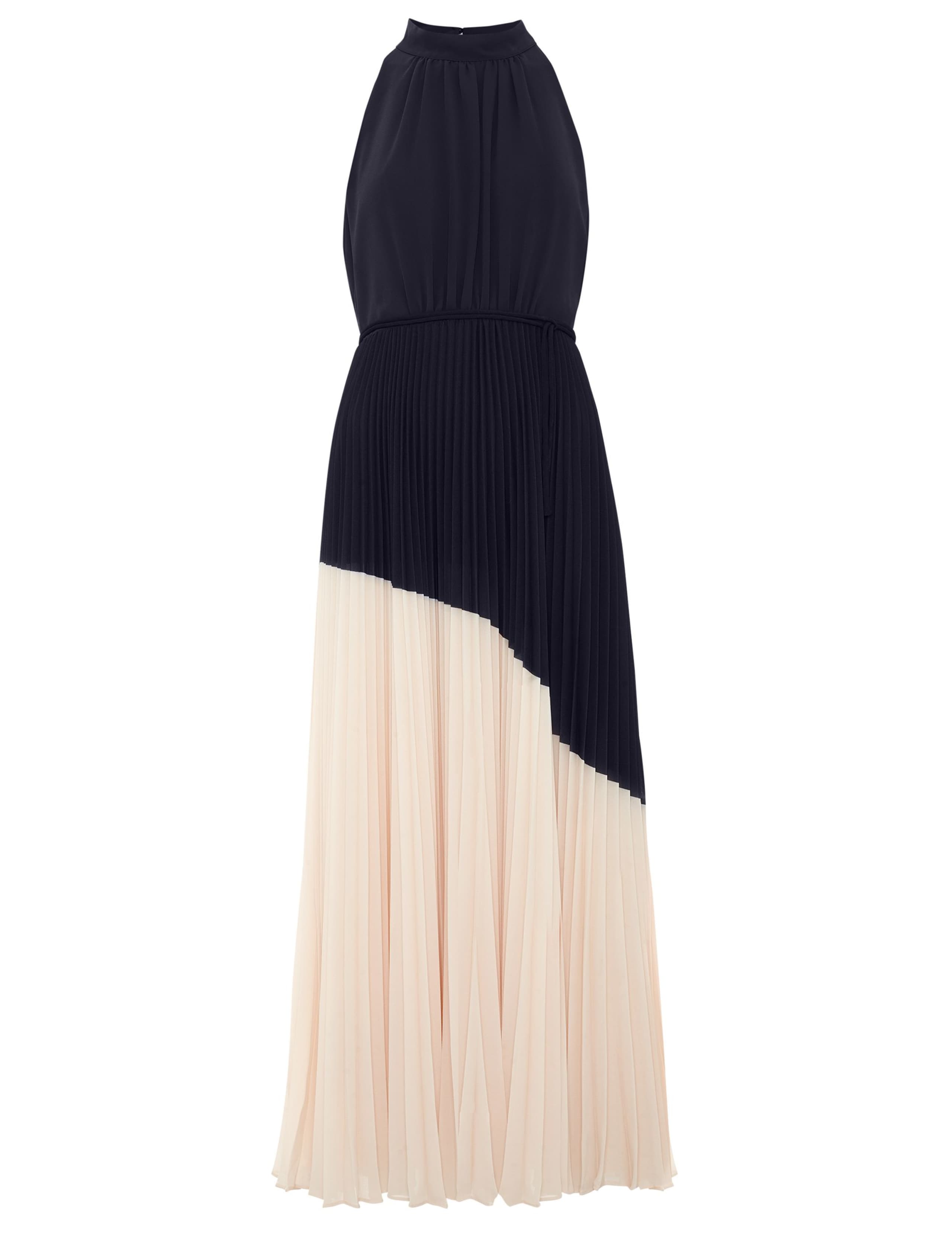 Colour Block High Neck Pleated Midaxi Dress 2 of 7