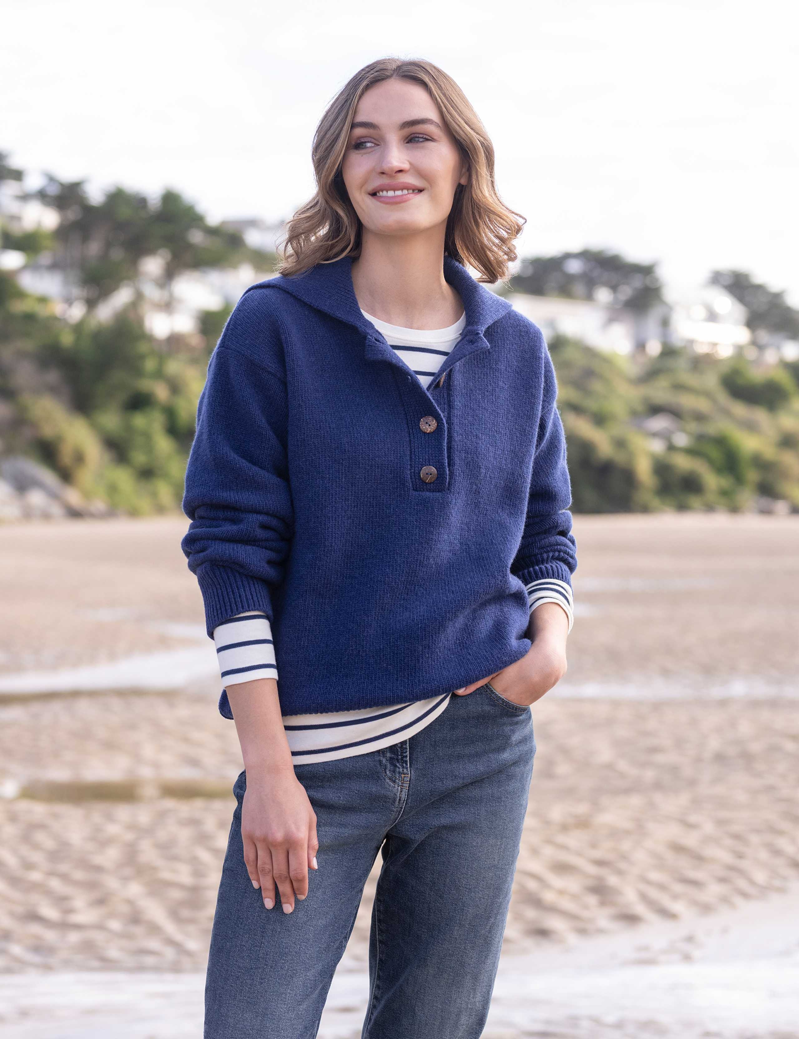 Pure Wool Collared Jumper 1 of 6