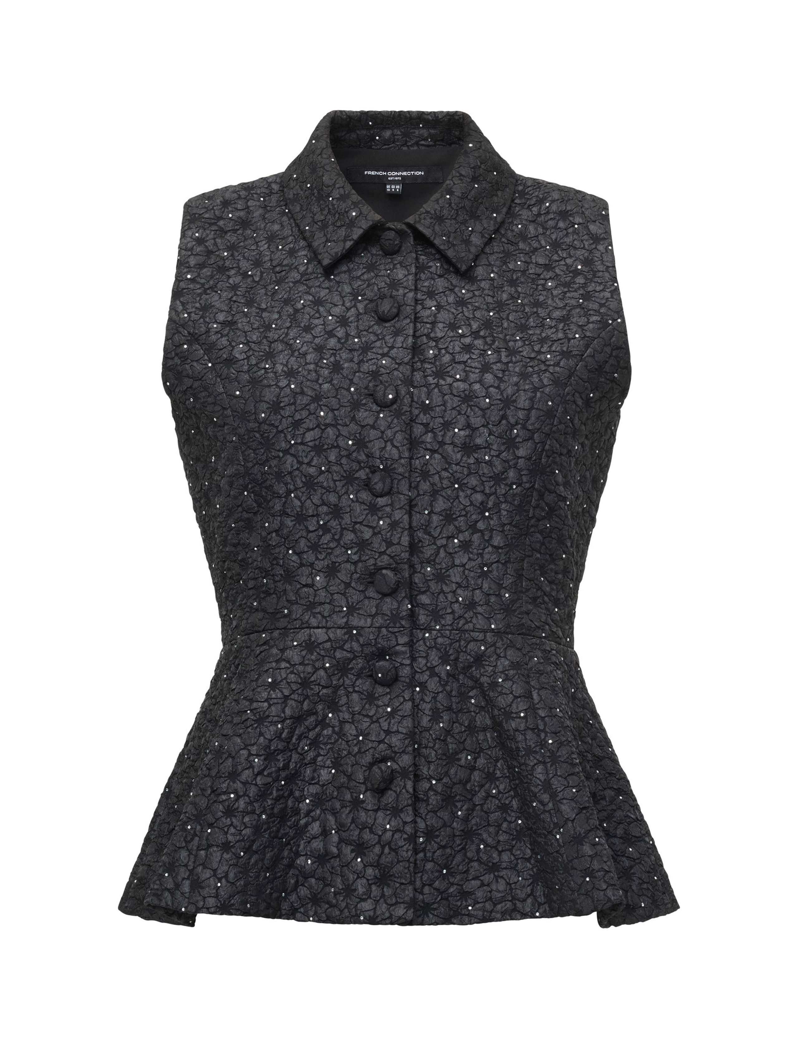 Floral Jacquard Diamanté Peplum Waistcoat 1 of 1