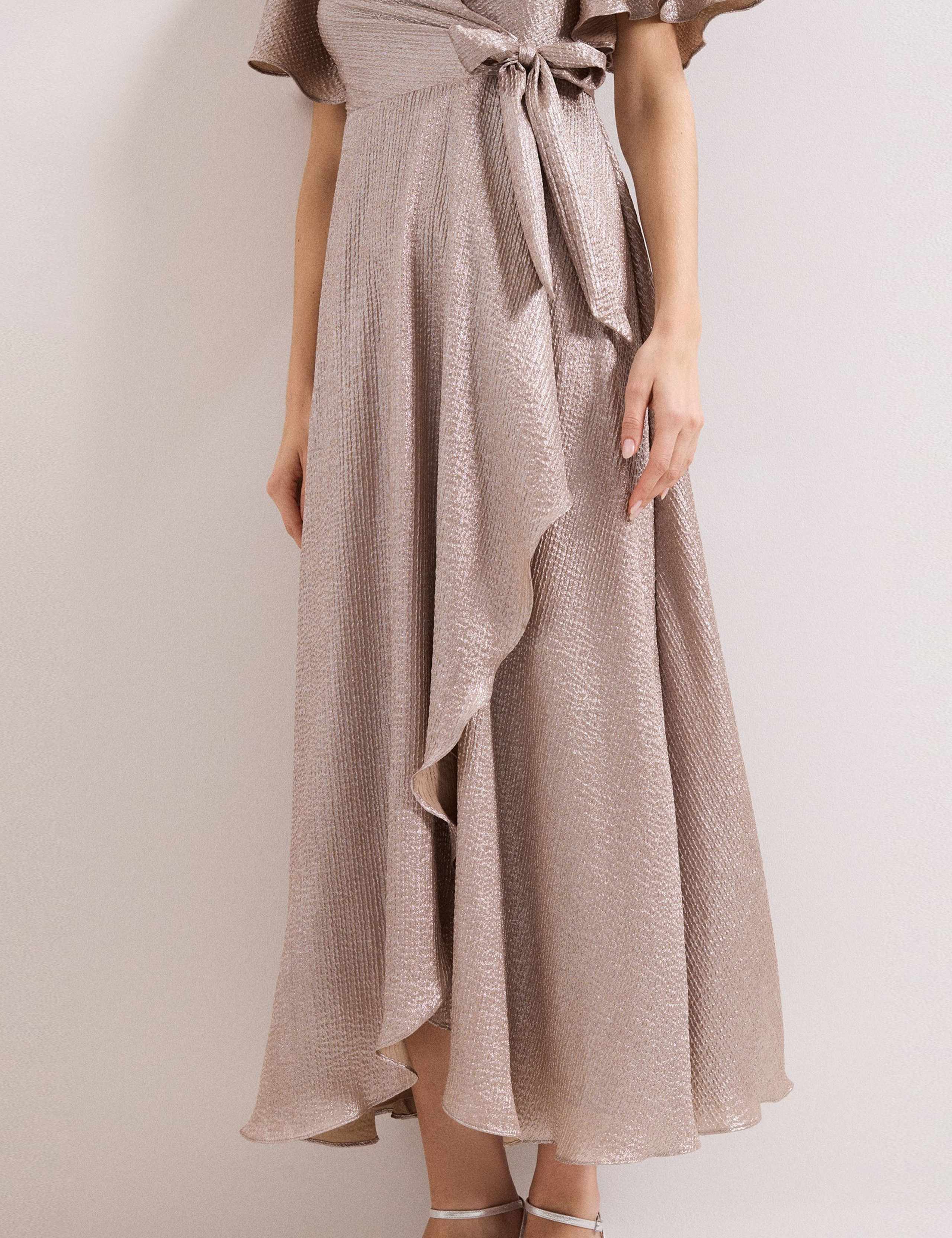Sparkly V-Neck Maxi Wrap Dress 6 of 8