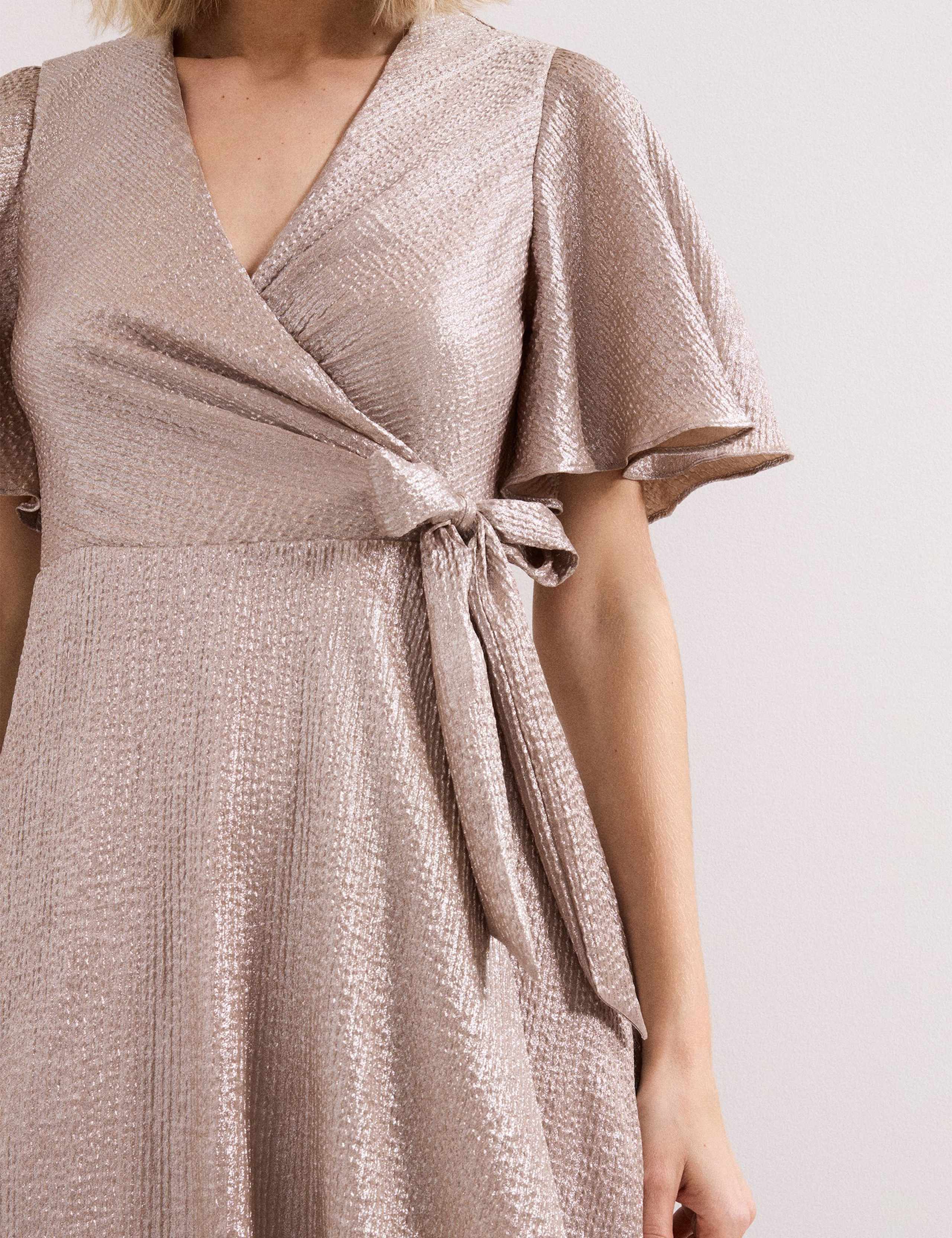 Sparkly V-Neck Maxi Wrap Dress 8 of 8