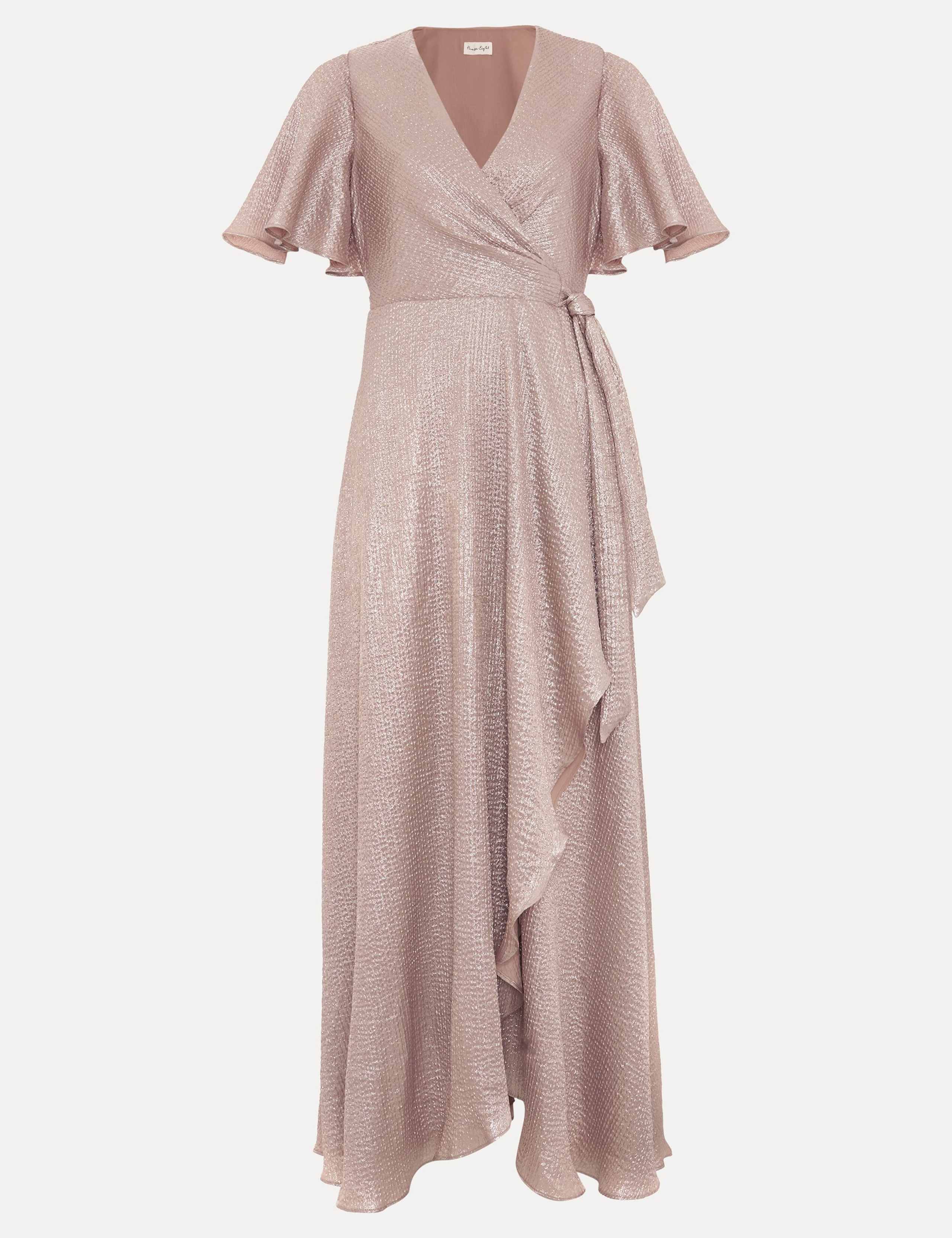 Sparkly V-Neck Maxi Wrap Dress 2 of 8