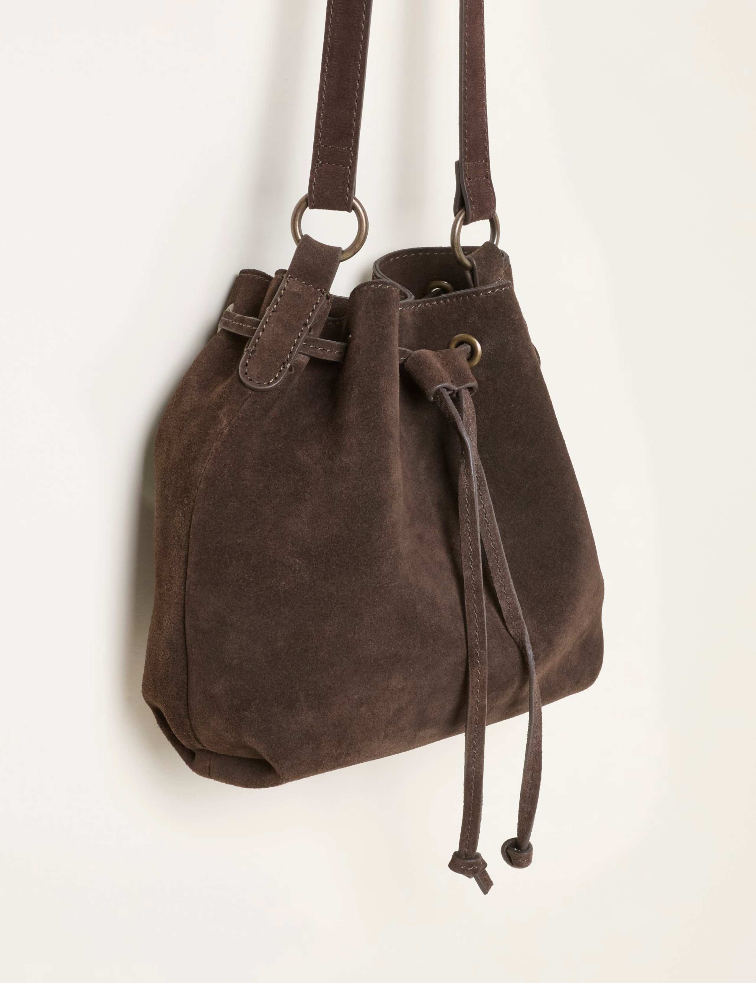 Suede Drawstring Bucket Bag 2 of 4