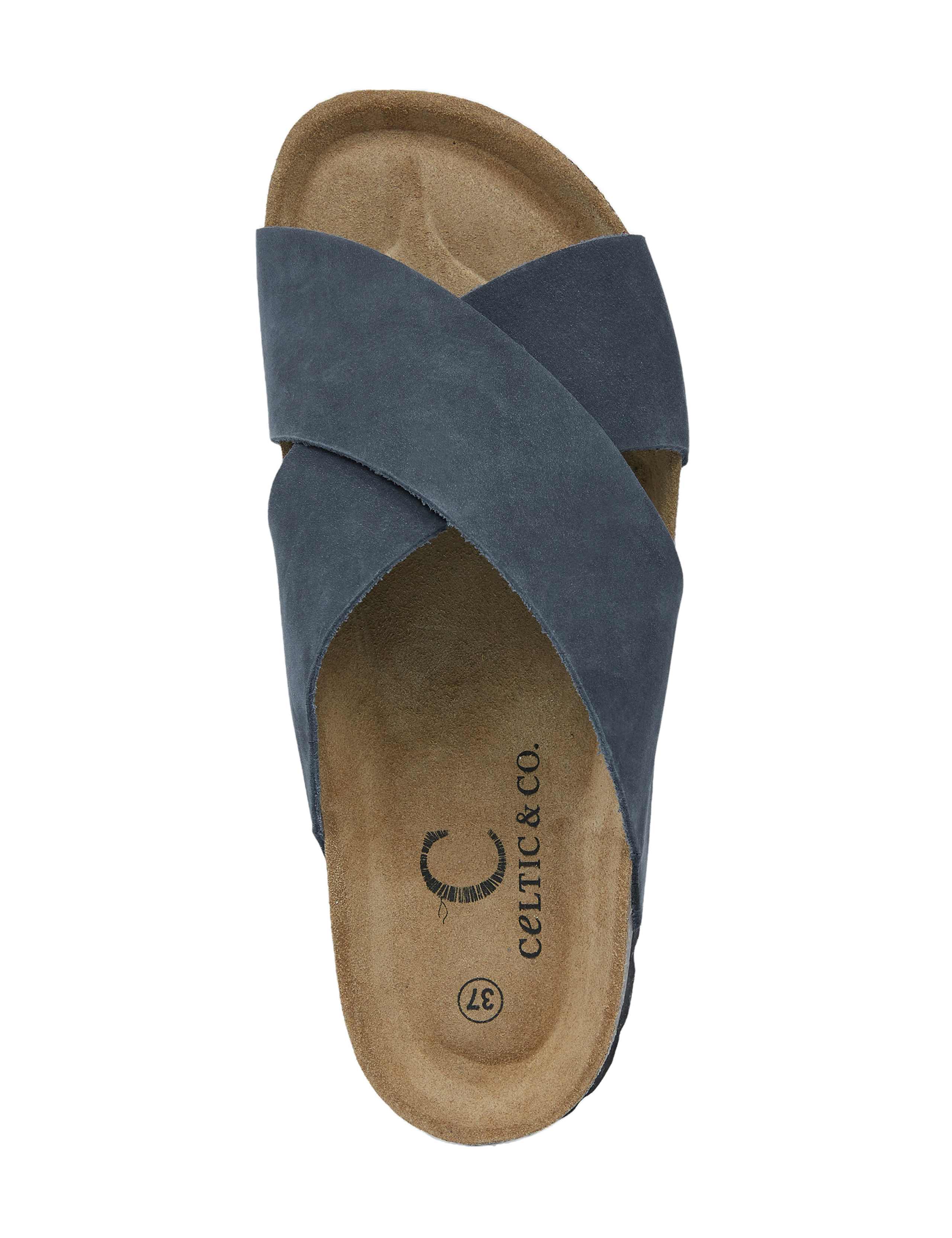 Leather Crossover Flat Sliders 6 of 6