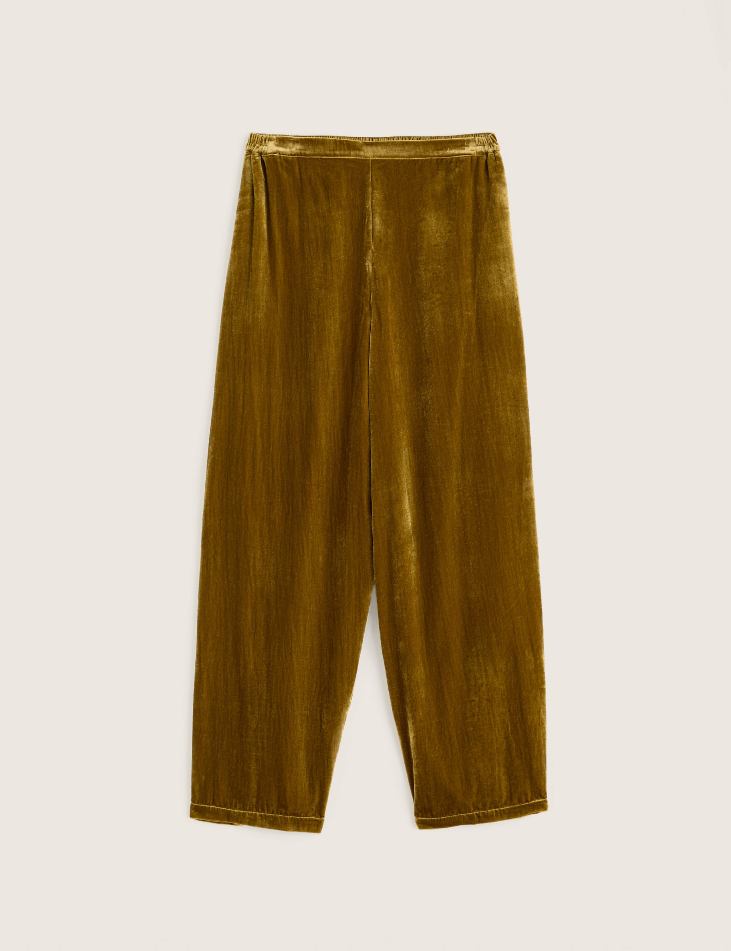 Velvet Elasticated Waist Barrel Leg Ankle Grazer Joggers 2 of 5