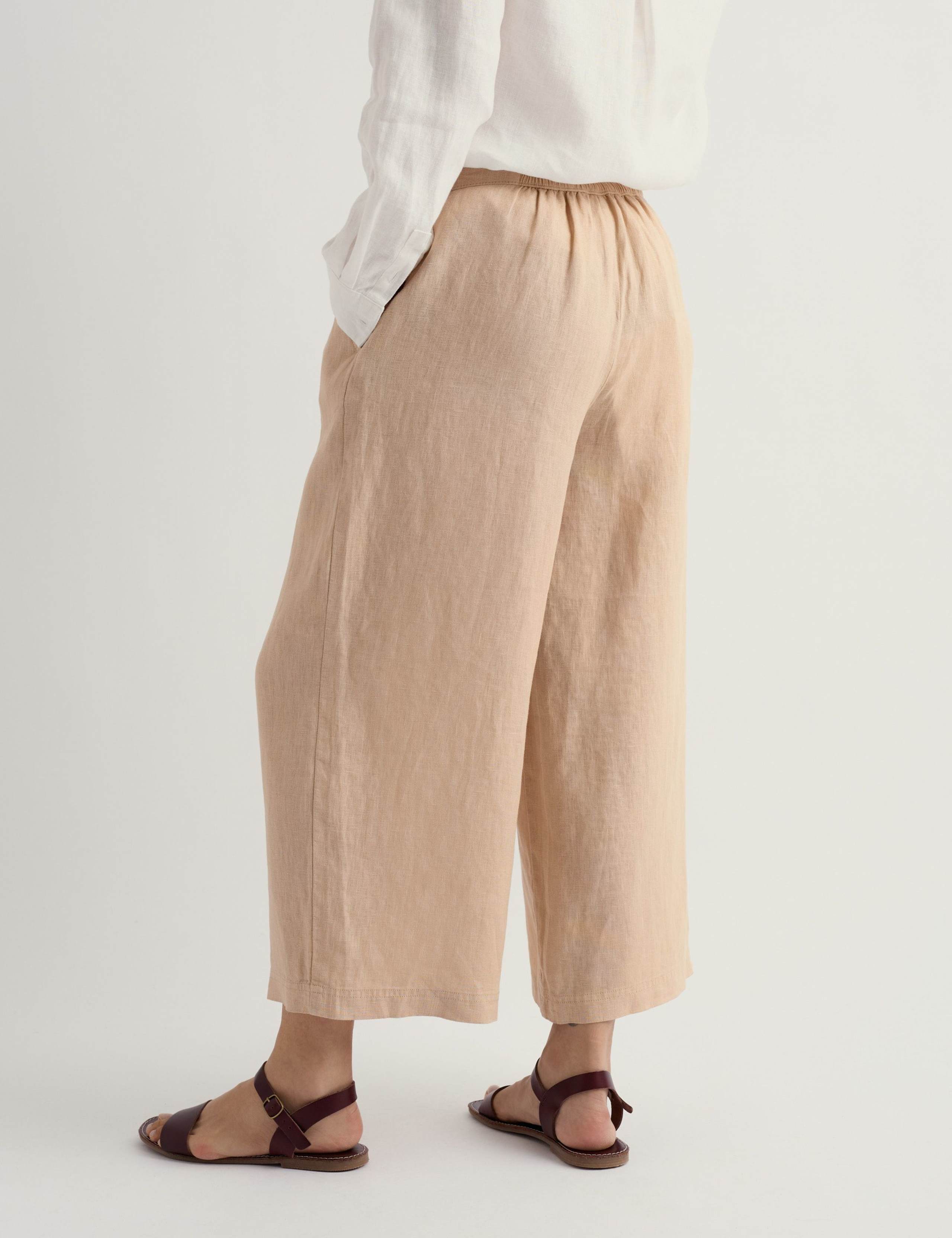 Pure Linen Side Zip Wide Leg Culottes 4 of 5