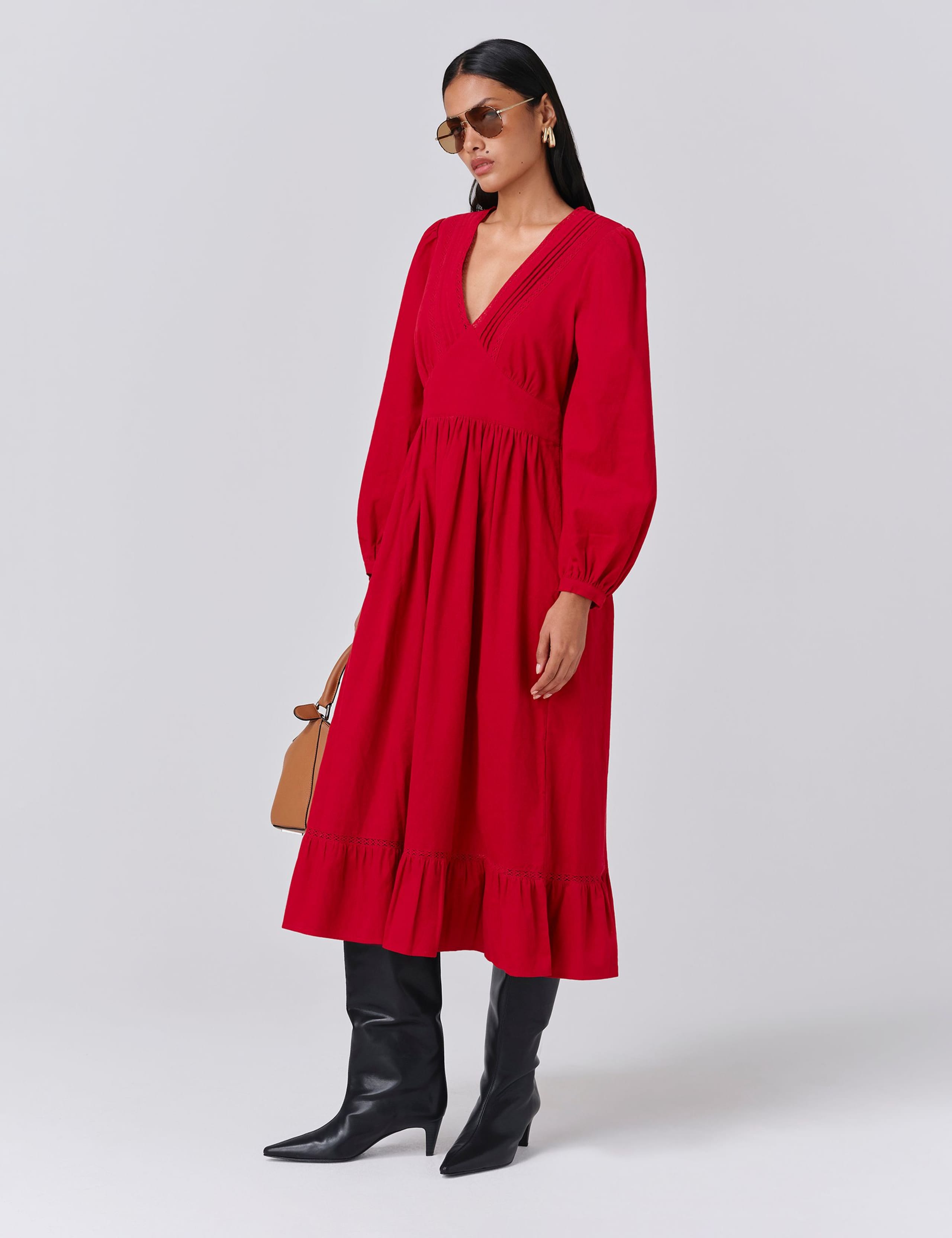 Pure Cotton Corduroy Midi Tiered Dress 5 of 5