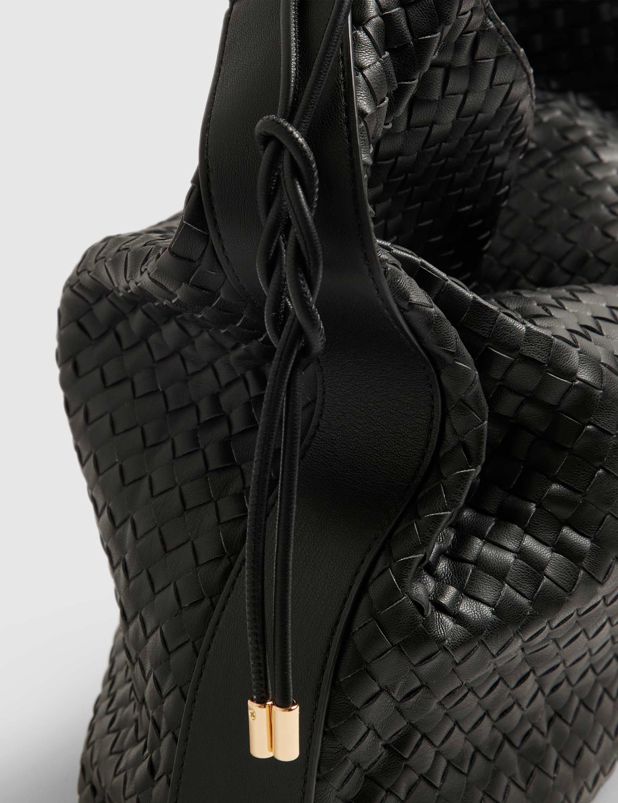 Faux Leather Woven Slouch Bag 2 of 5