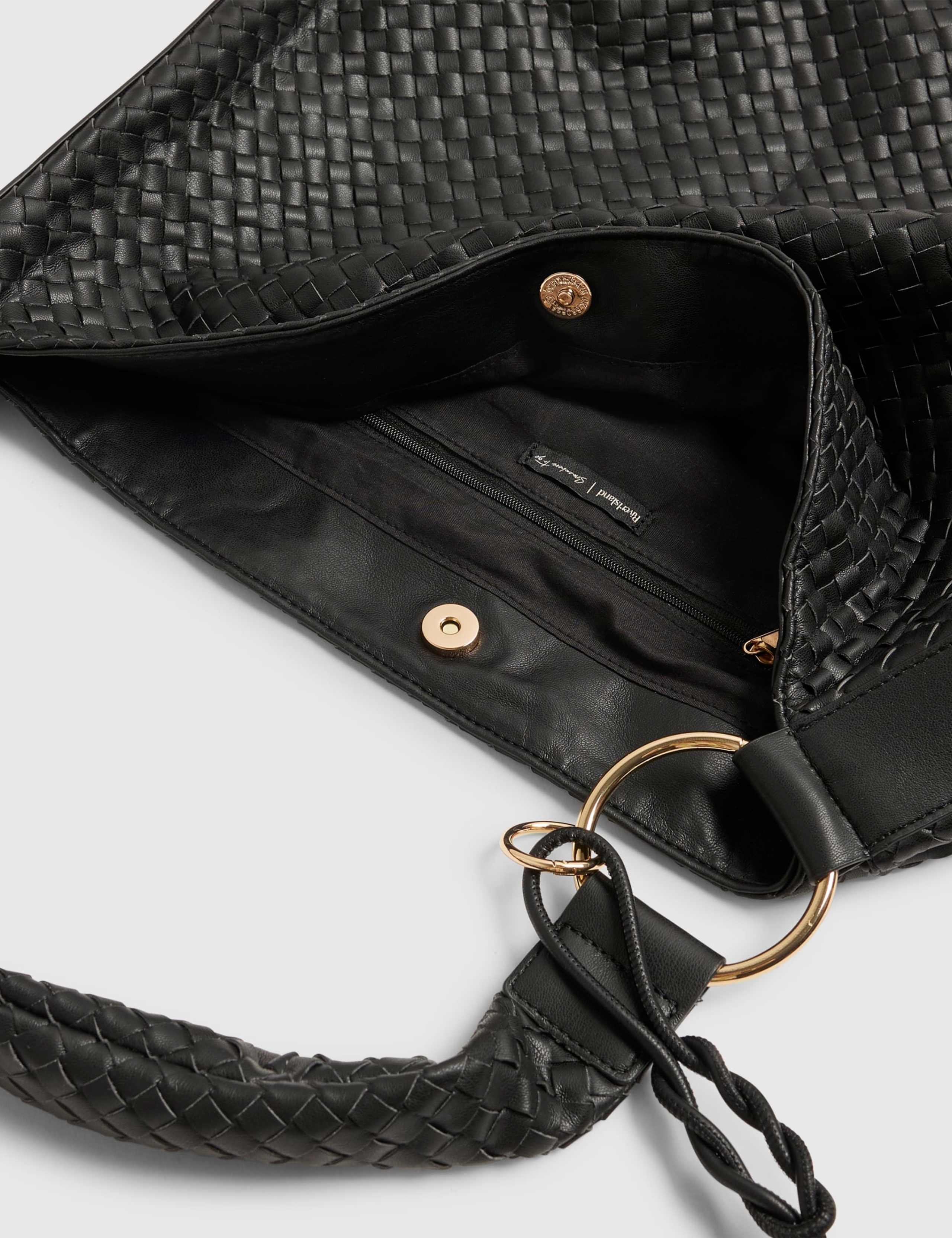 Faux Leather Woven Slouch Bag 5 of 5