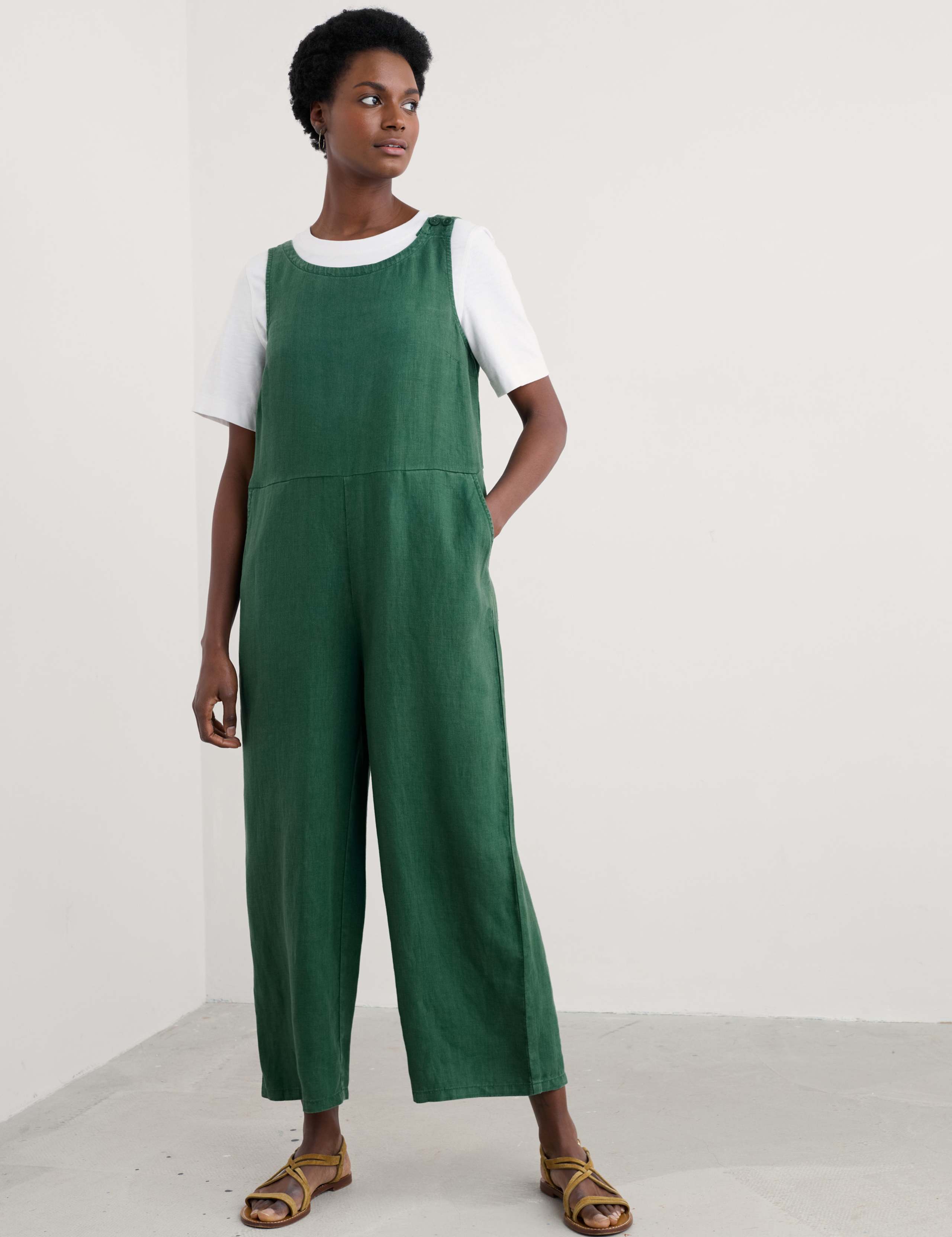 Pure Linen Sleeveless Jumpsuit 1 of 5