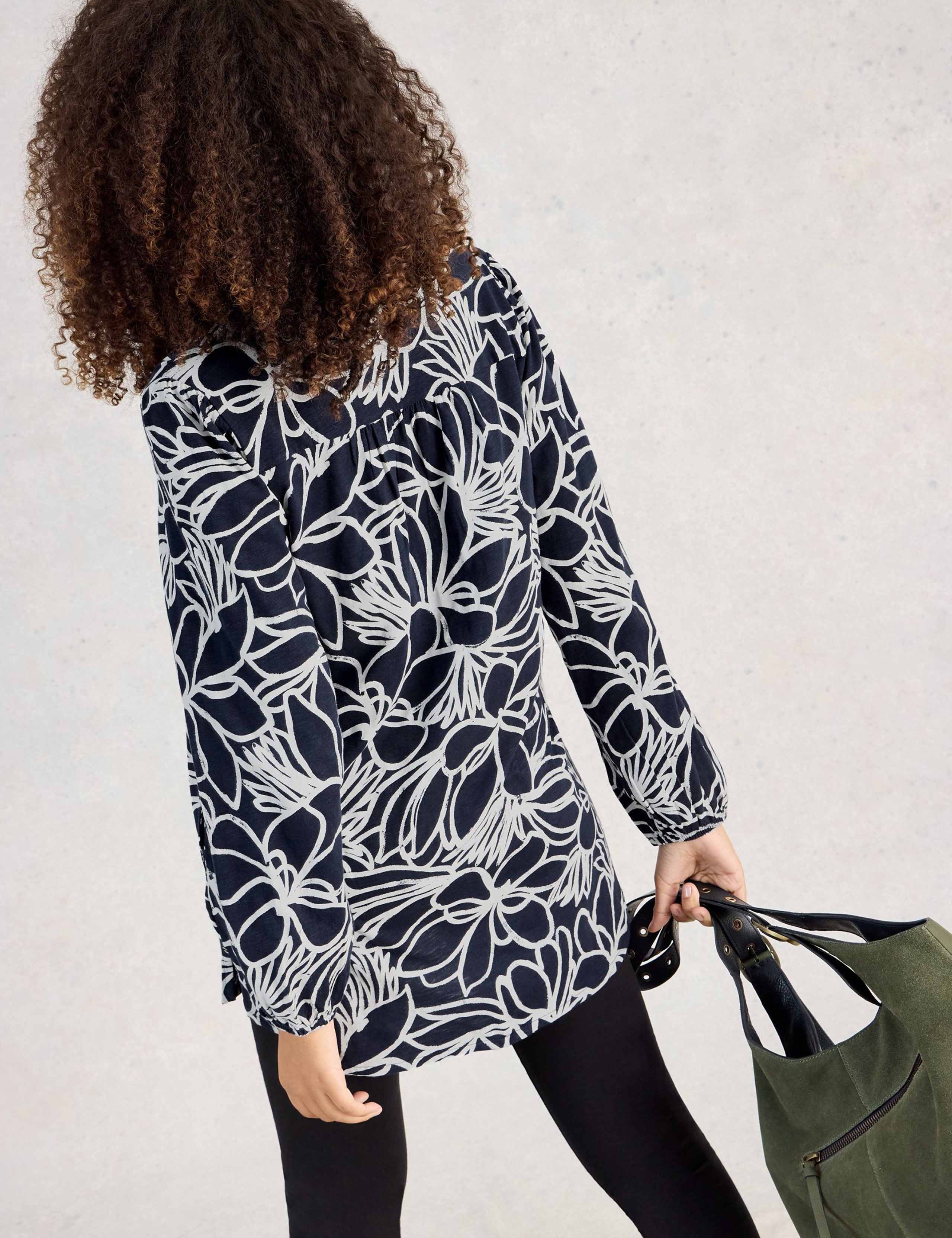 Pure Cotton Floral Notch Neck Tunic 4 of 6