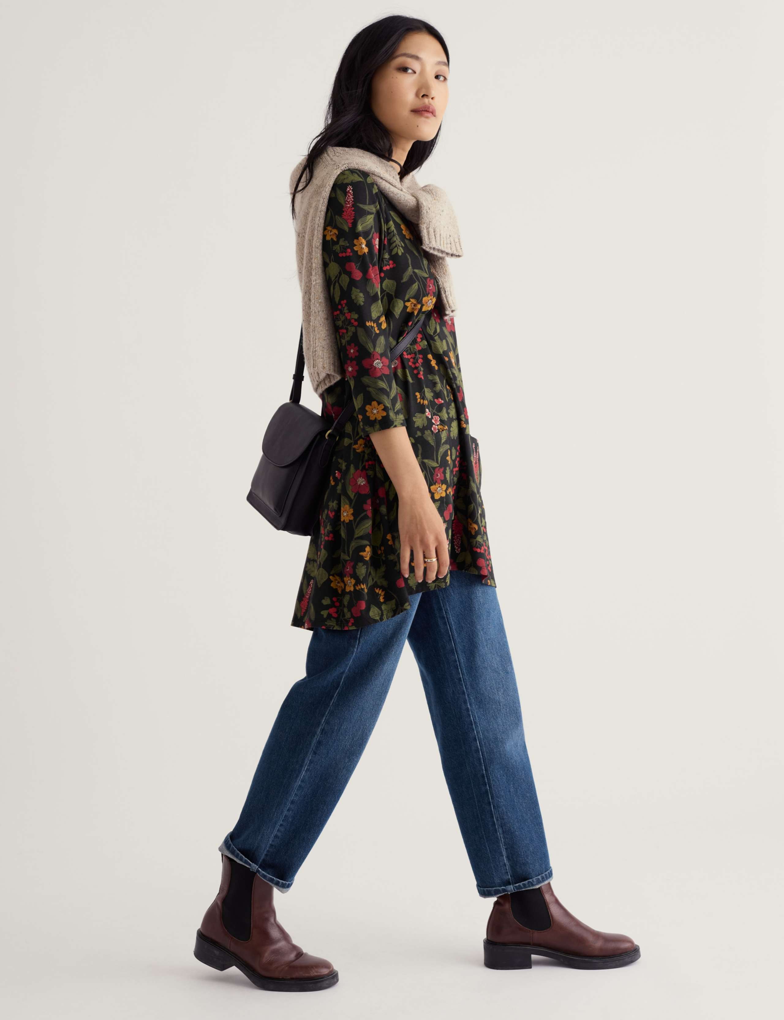 Printed Scoop Neck Relaxed Tunic 1 of 5