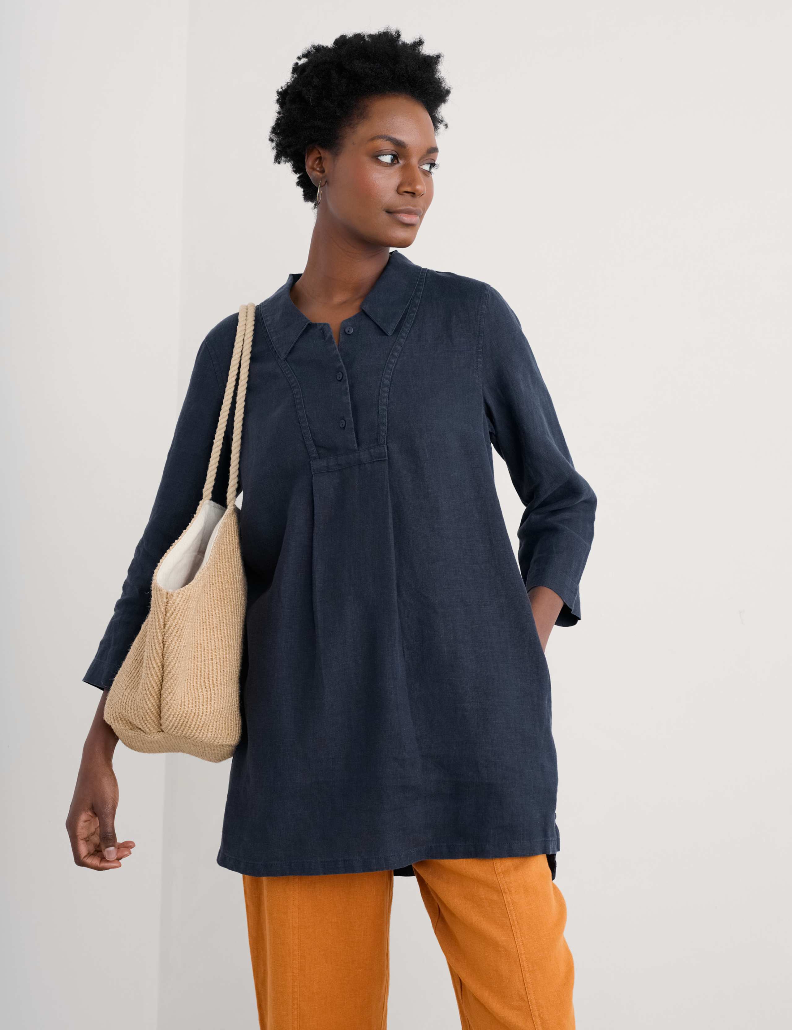 Pure Linen Collared Tunic 4 of 4