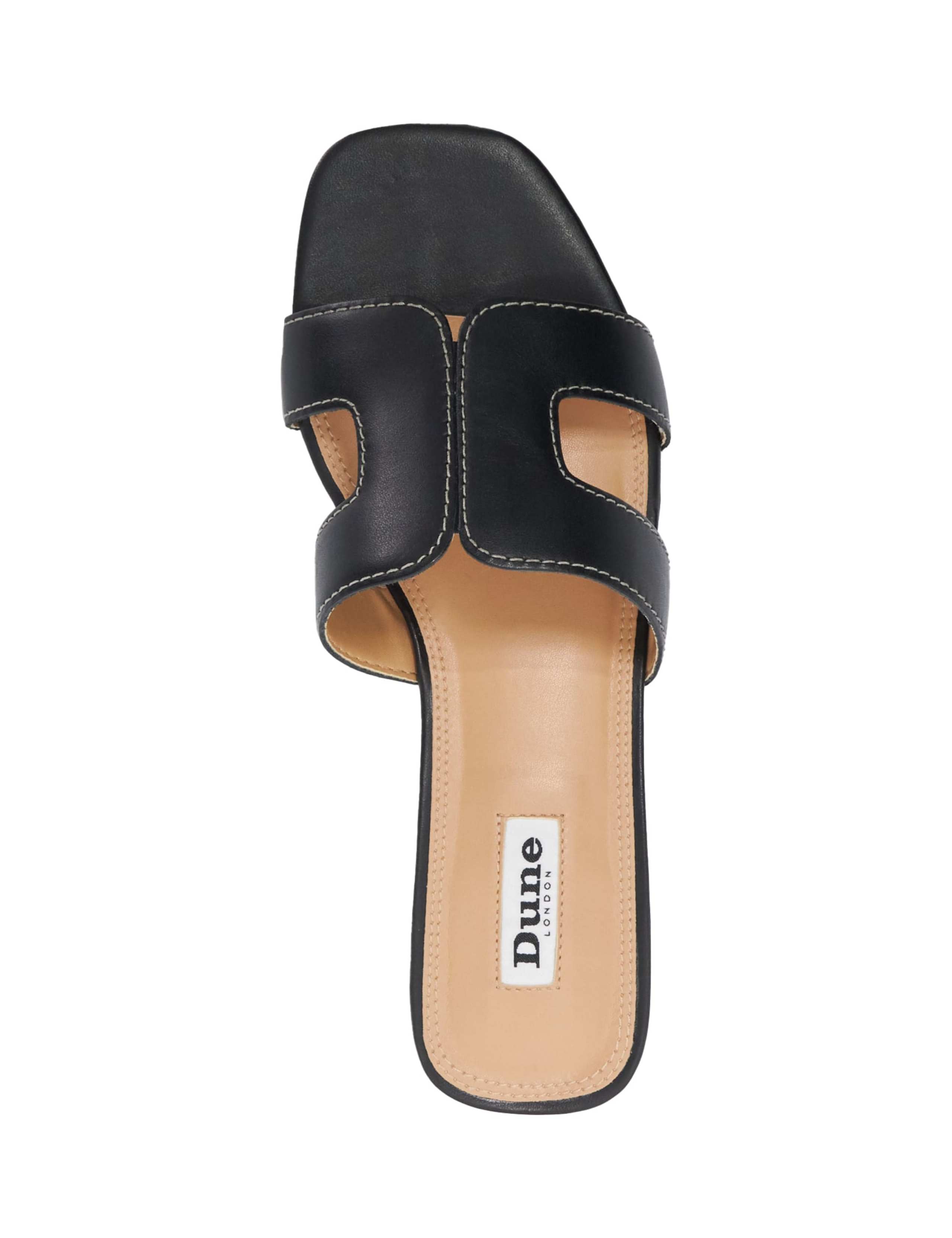 Leather Cutout Block Heel Sliders 3 of 6