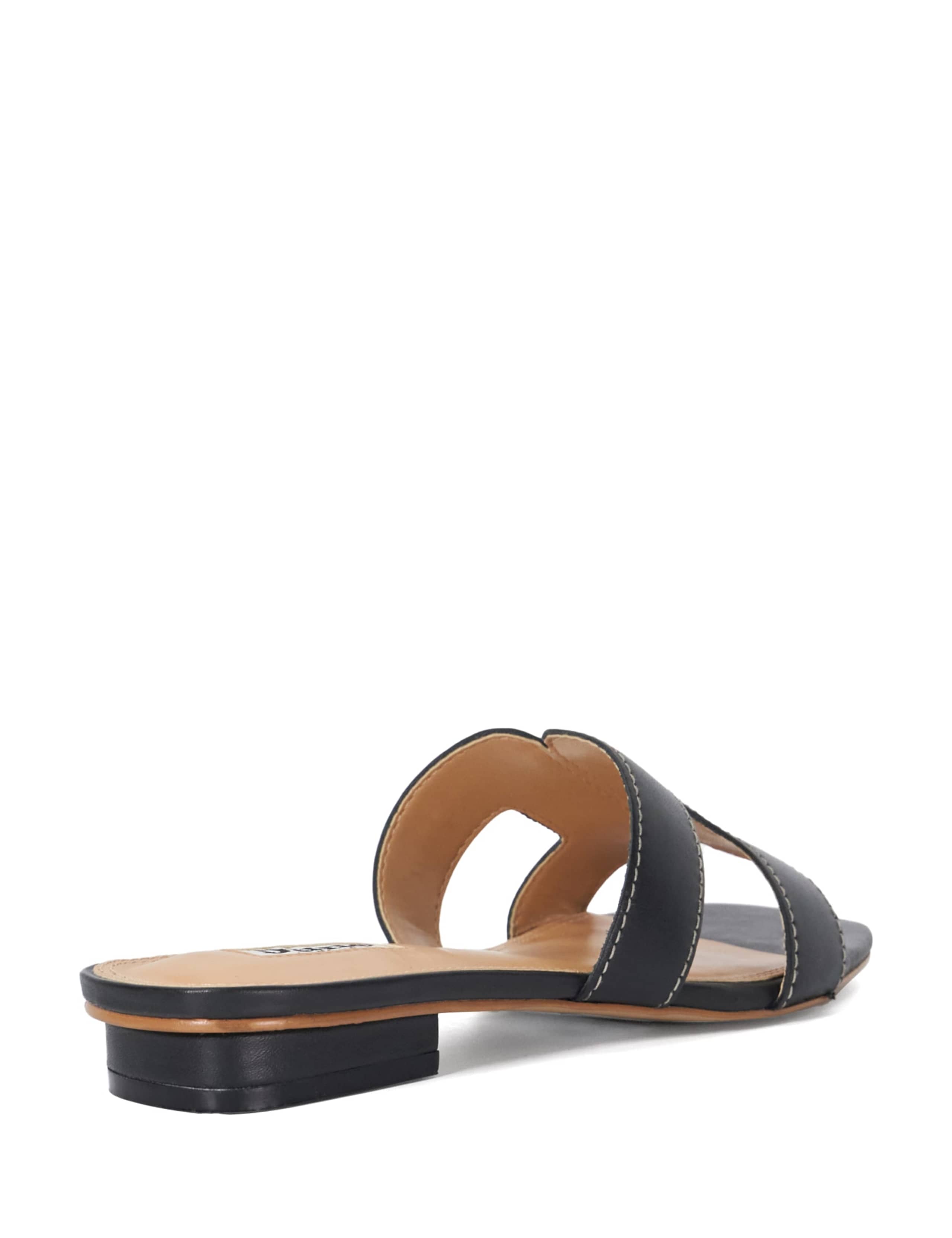 Leather Cutout Block Heel Sliders 6 of 6