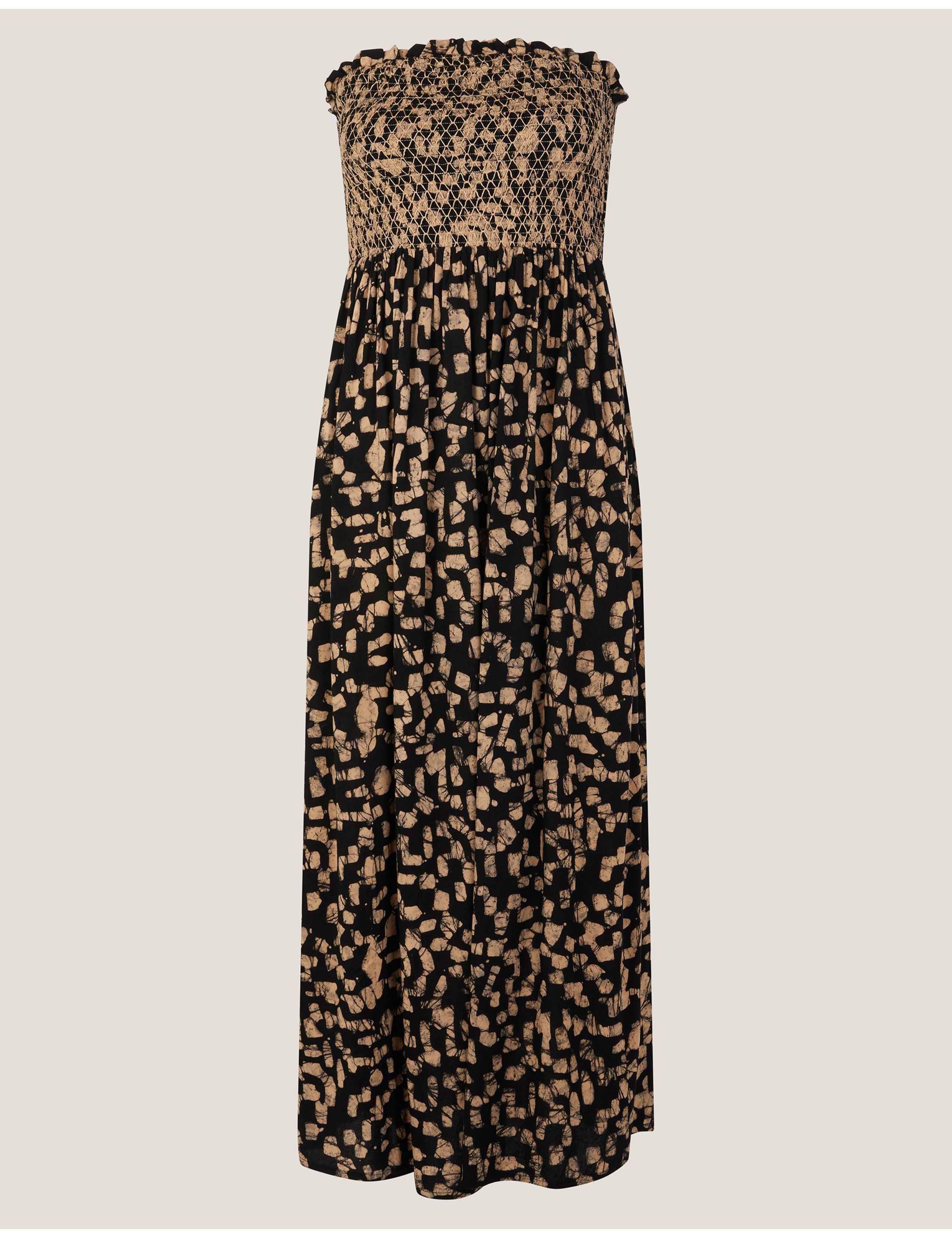 Geometric Maxi Shirred Dress 2 of 5