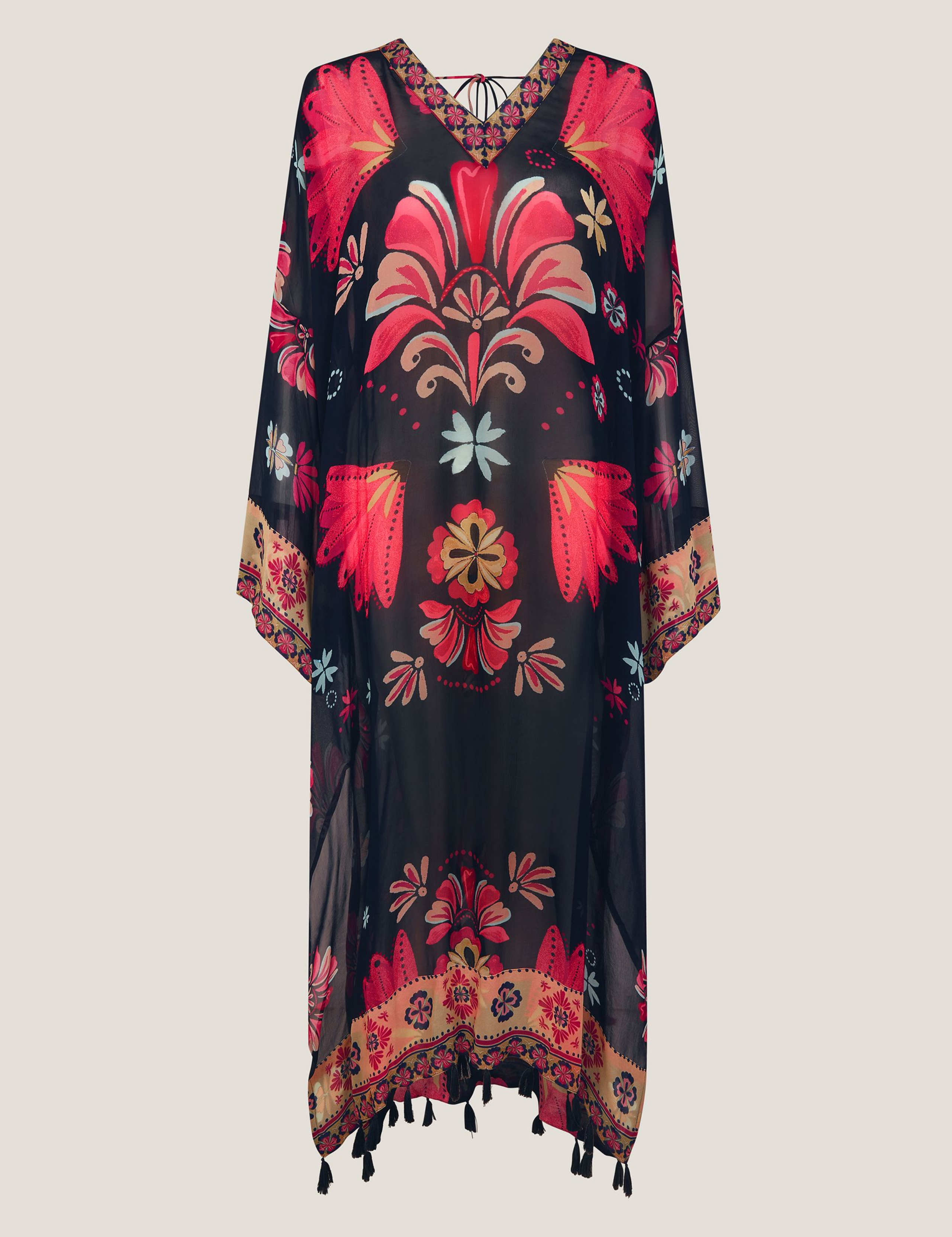 Floral V-Neck Relaxed Kaftan Dress 2 of 5
