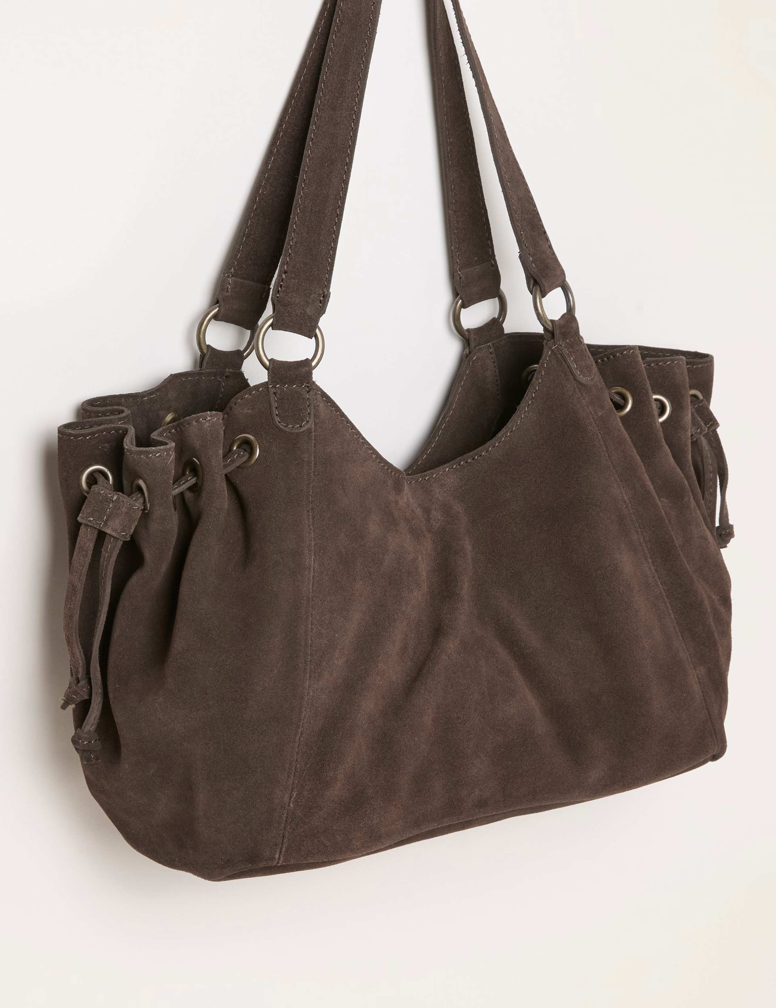 Suede Ruched Shoulder Bag 2 of 5