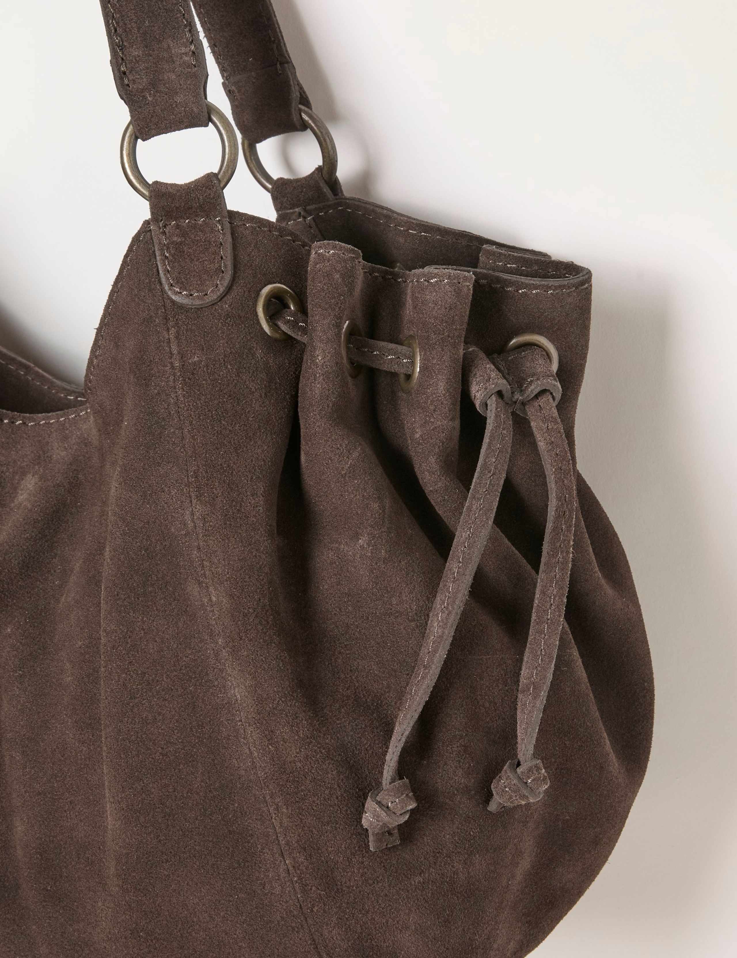 Suede Ruched Shoulder Bag 3 of 5