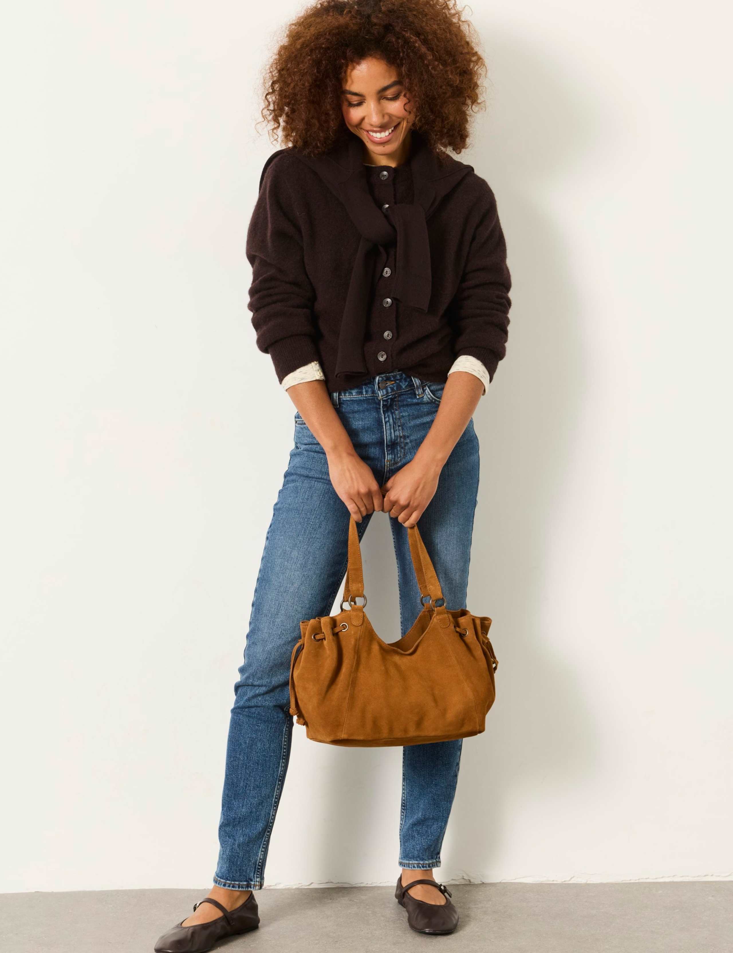 Suede Ruched Shoulder Bag 4 of 4