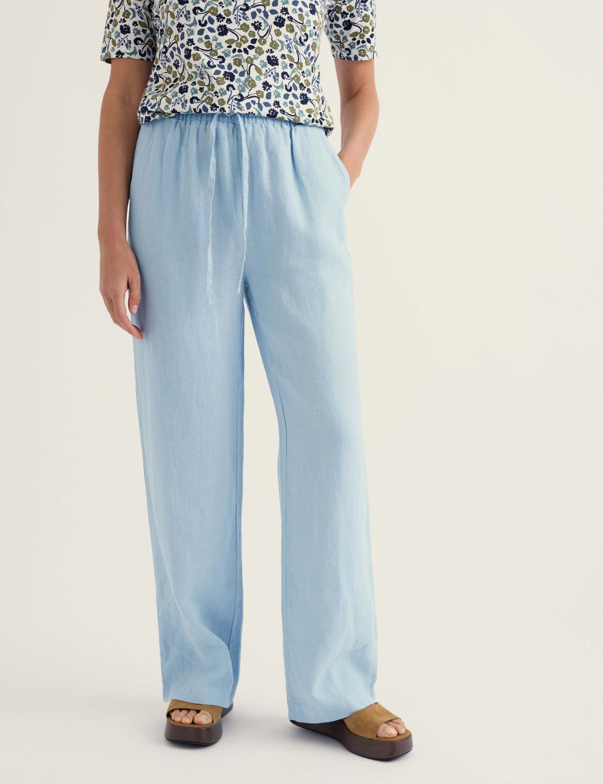 Pure Linen Elasticated Waist Trousers 3 of 5