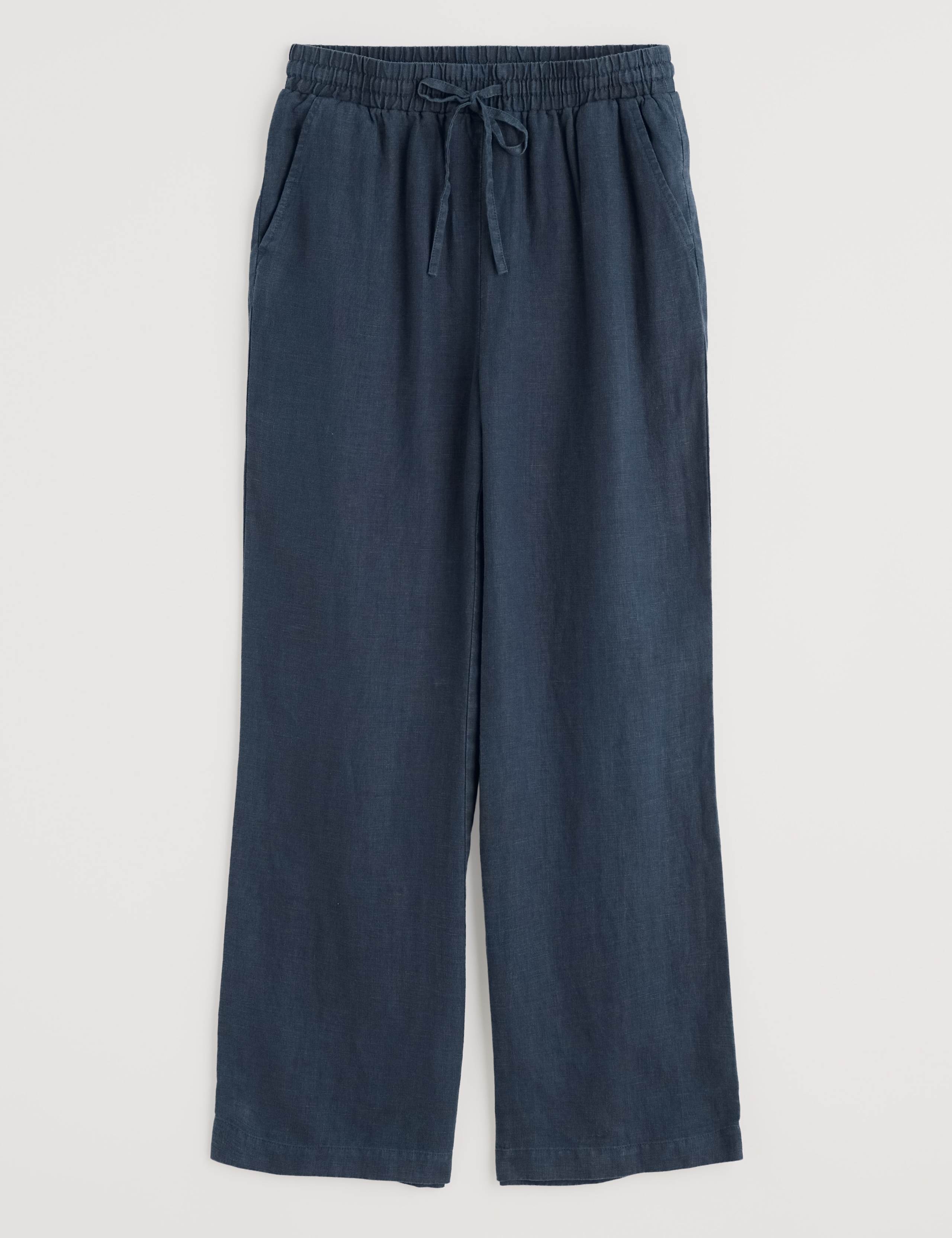 Pure Linen Elasticated Waist Trousers 2 of 4