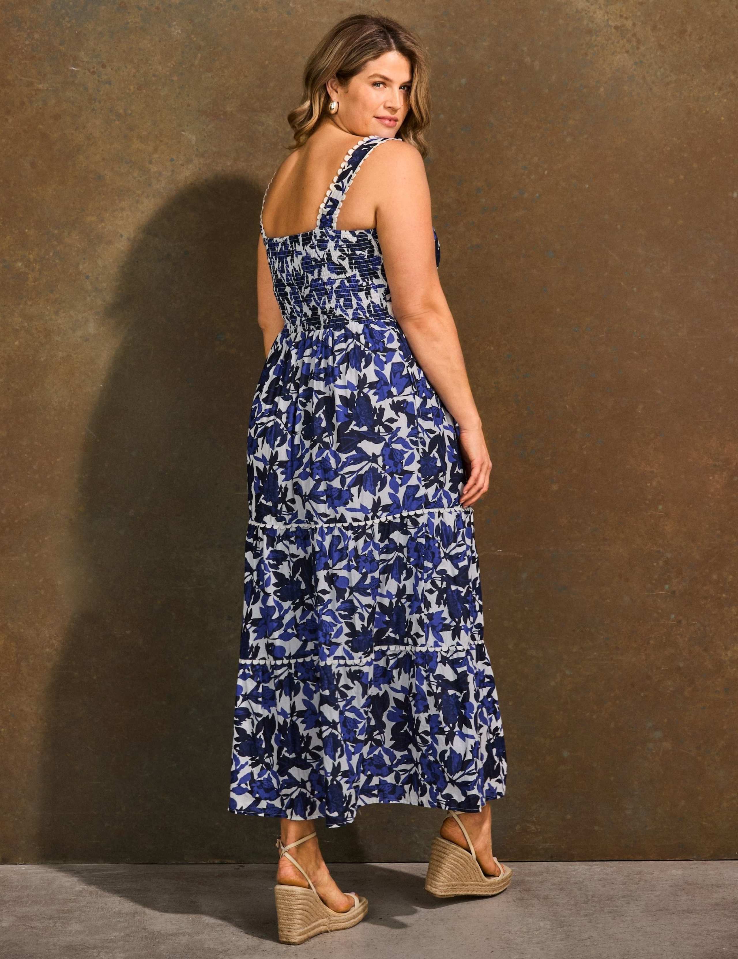 Pure Cotton Floral Maxi Smock Dress 2 of 6
