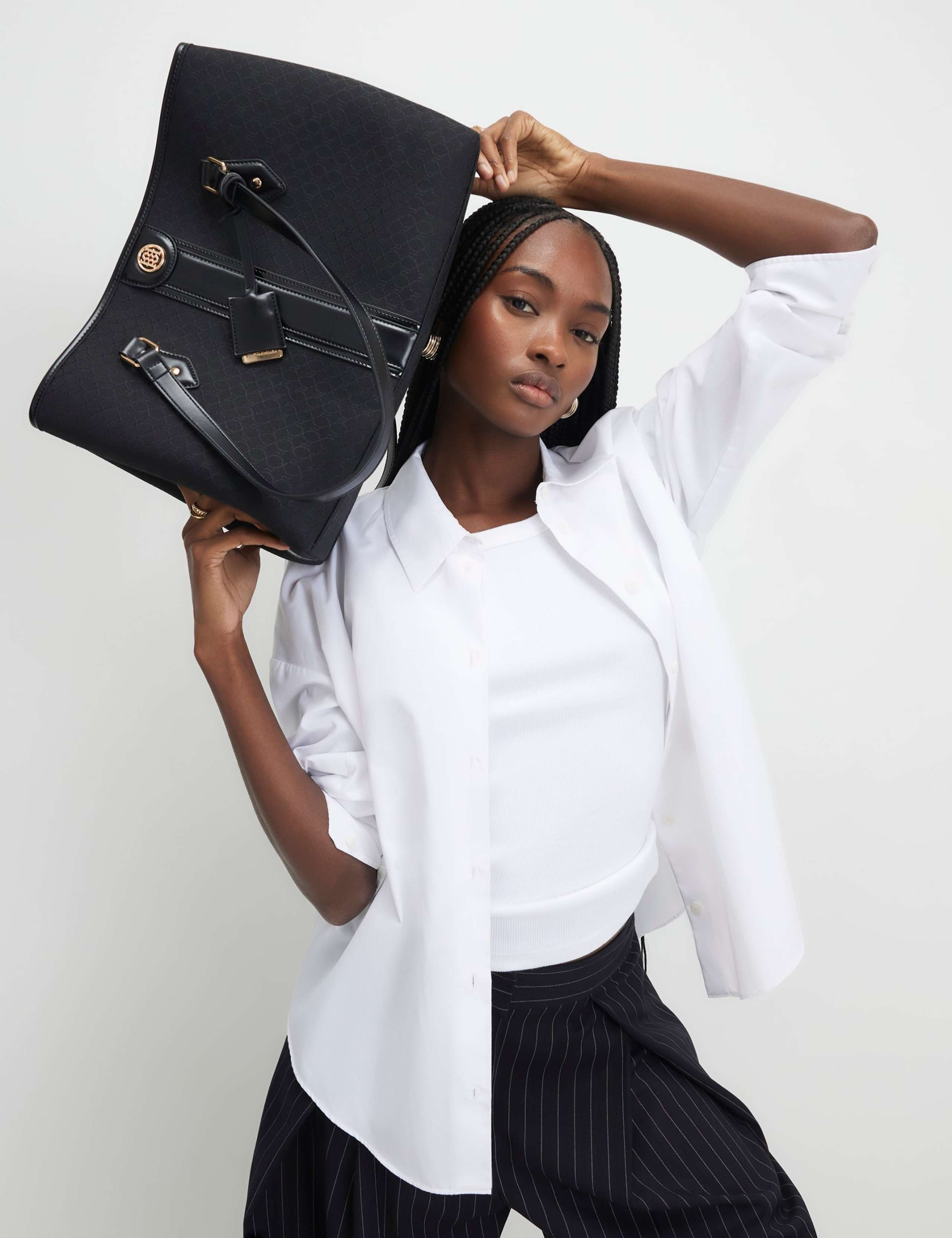 Monogram Stripe Tote Bag 1 of 5