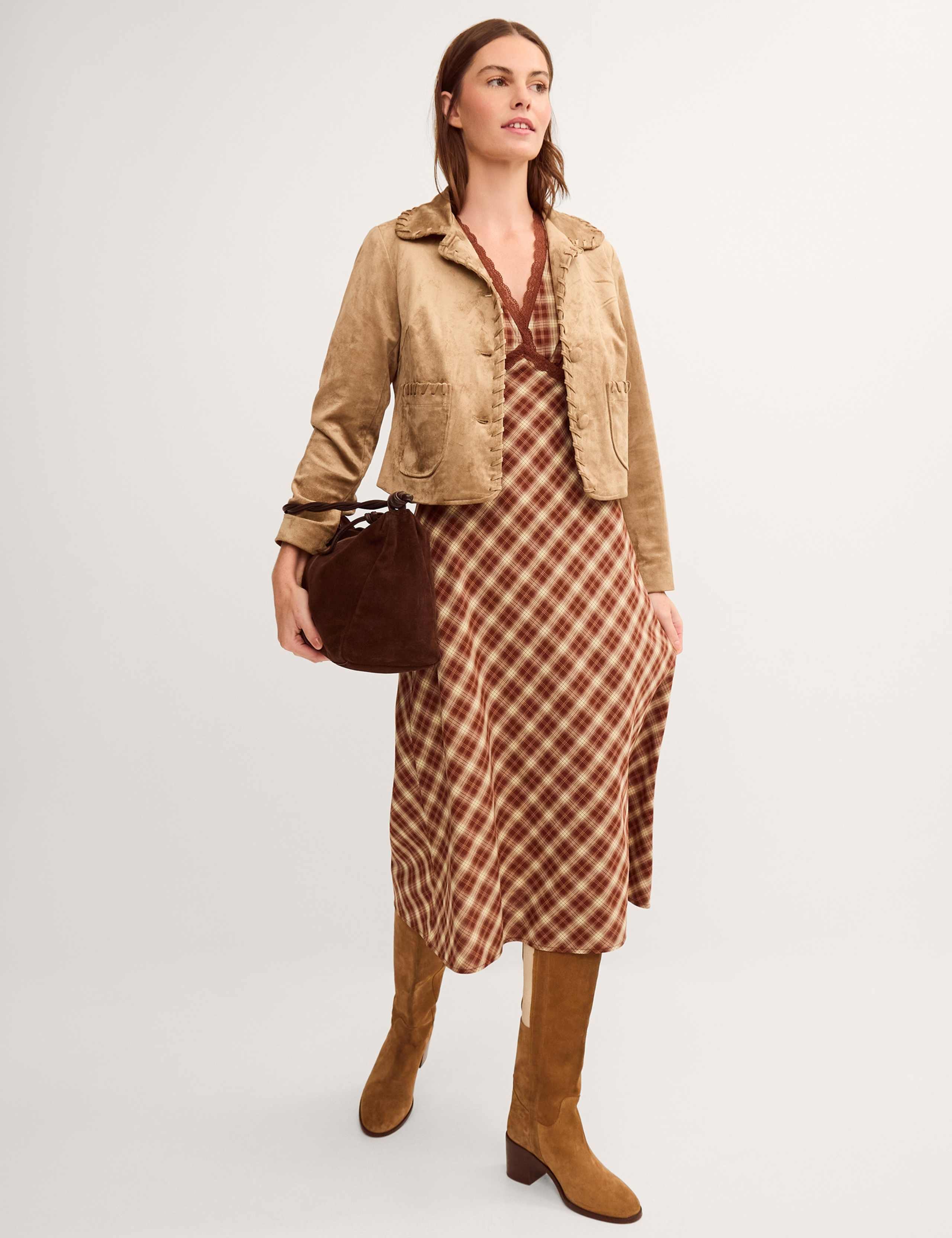 Faux Suede Cropped Jacket 1 of 4