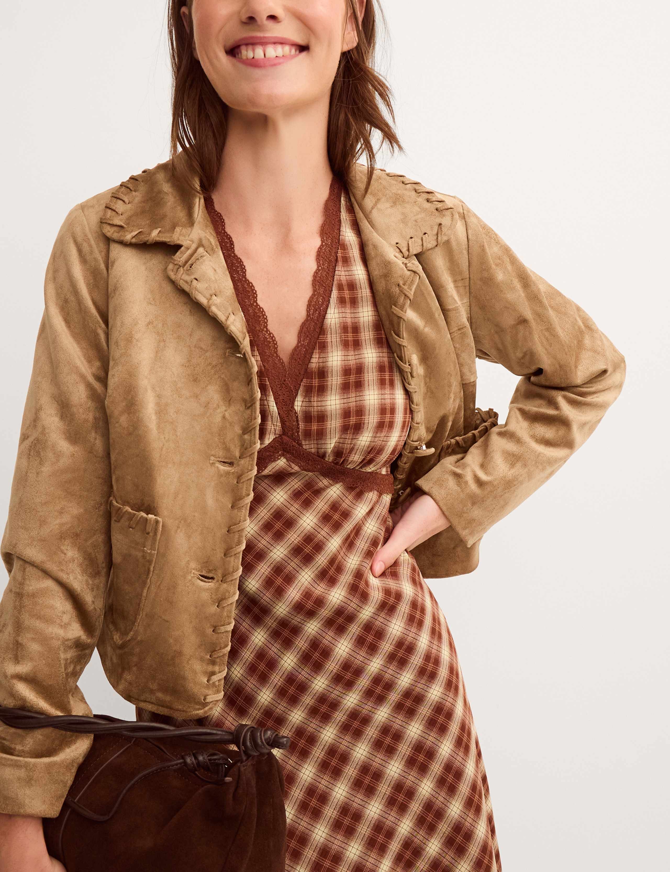 Faux Suede Cropped Jacket 3 of 4
