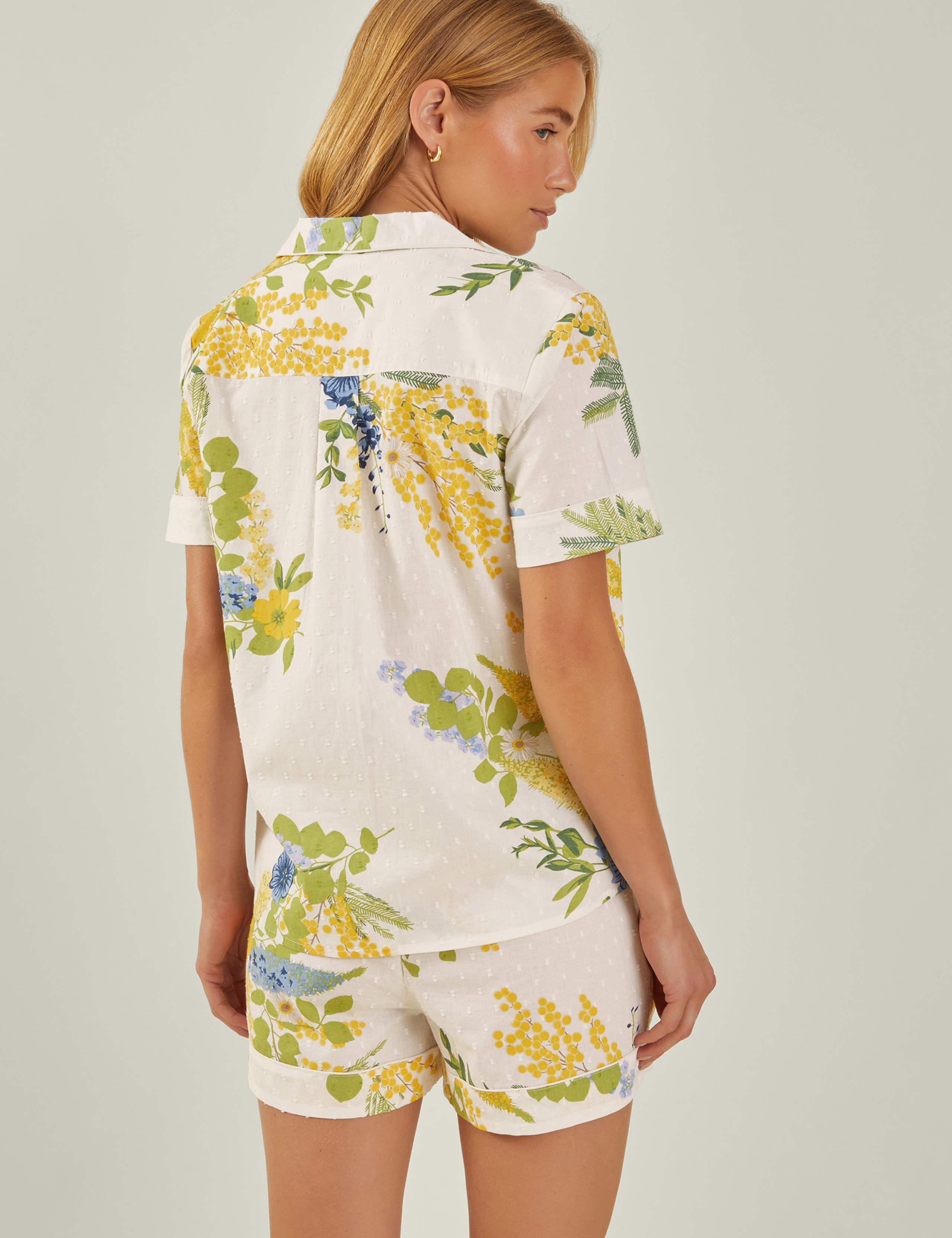 Pure Cotton Floral Print Shorts Pyjama Set 3 of 4