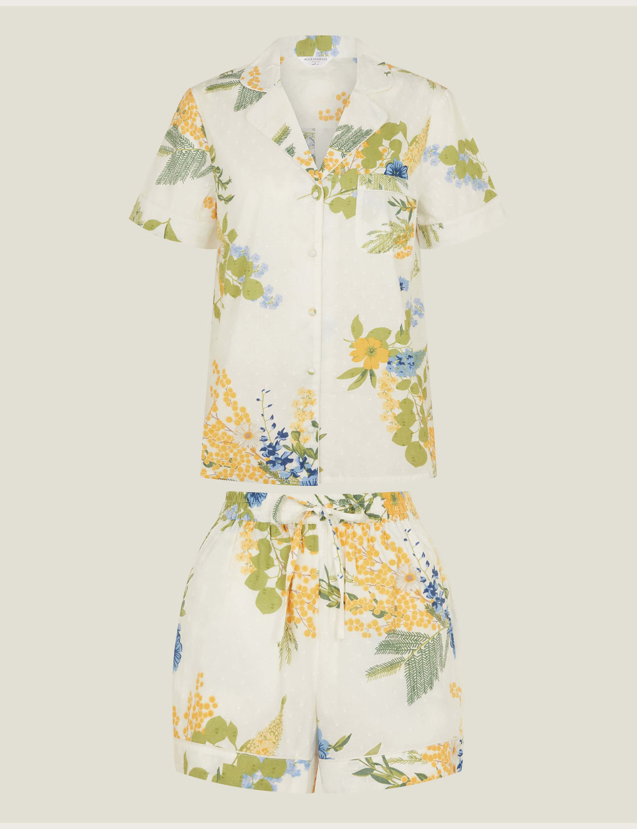 Pure Cotton Floral Print Shorts Pyjama Set 2 of 4