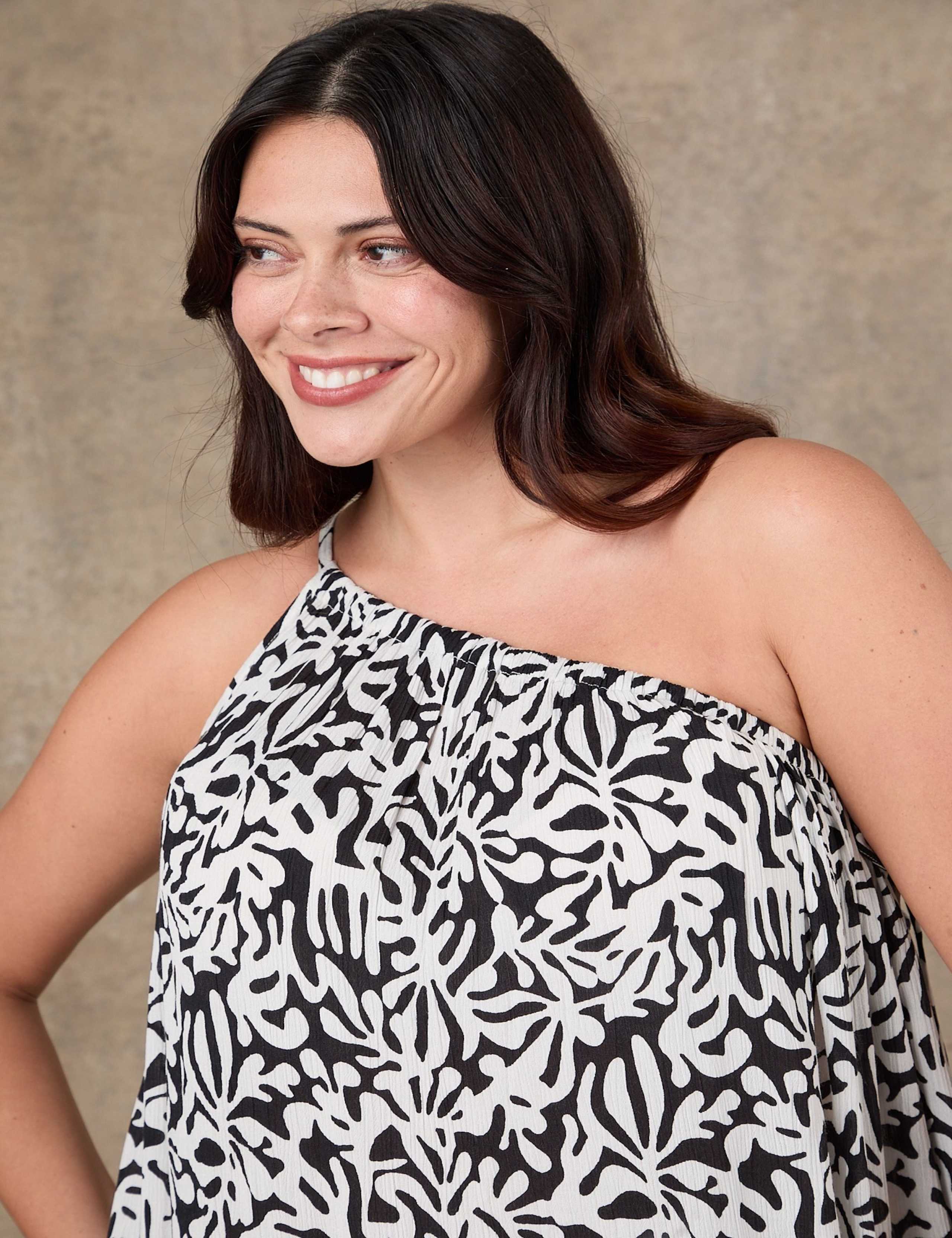 Printed One Shoulder Maxi Bardot Dress 2 of 3