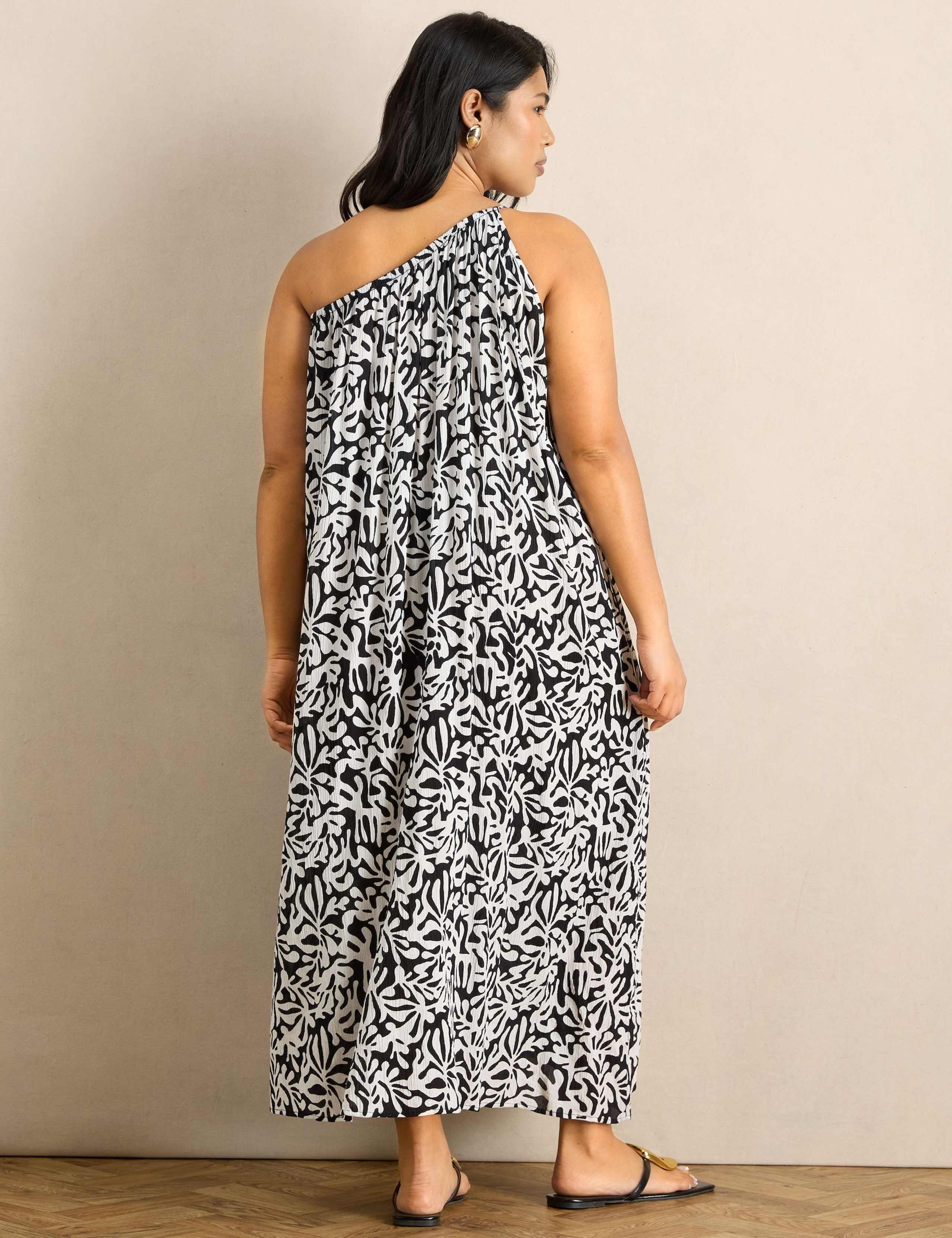 Printed One Shoulder Maxi Bardot Dress 4 of 5