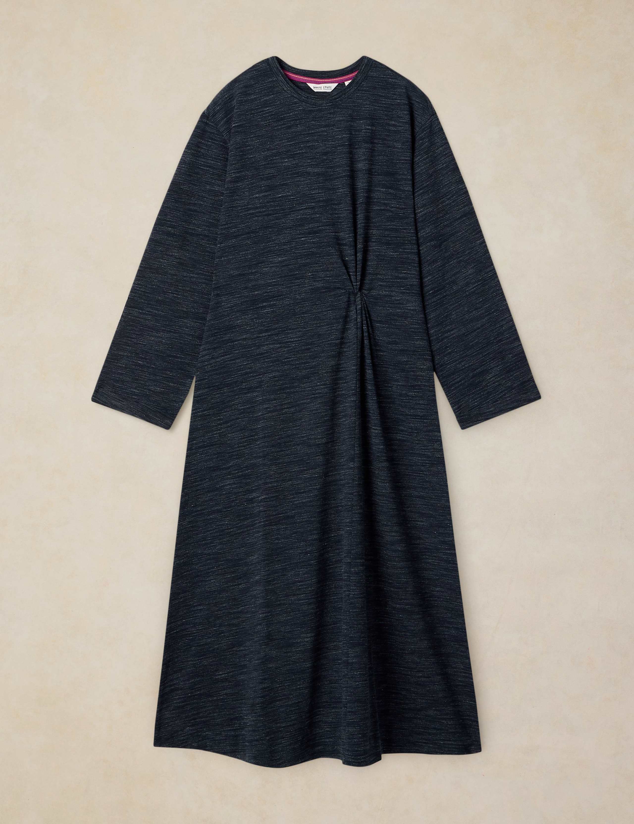Pure Cotton Crew Neck Midi Twist Dress 2 of 6
