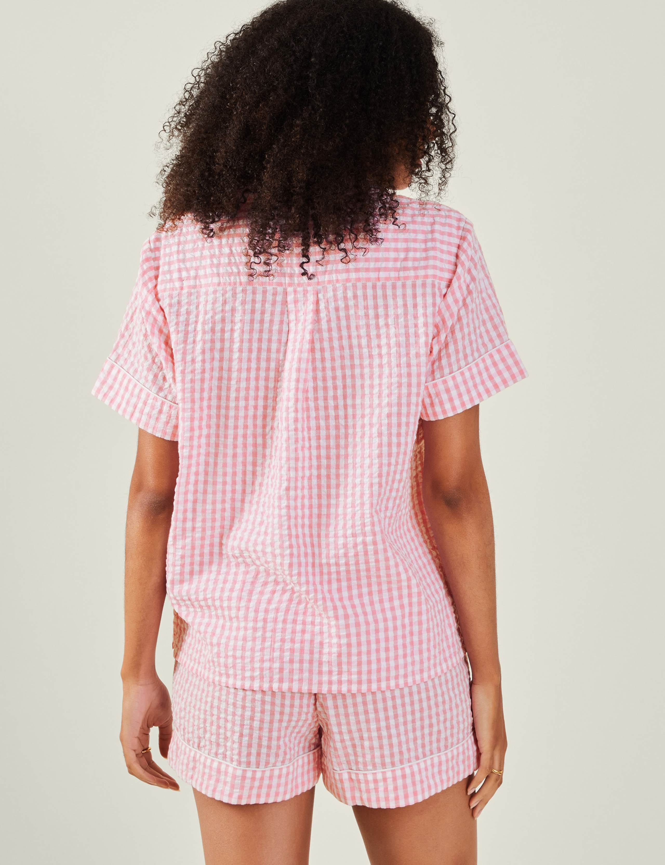 Pure Cotton Gingham Revere Shortie Set 3 of 4