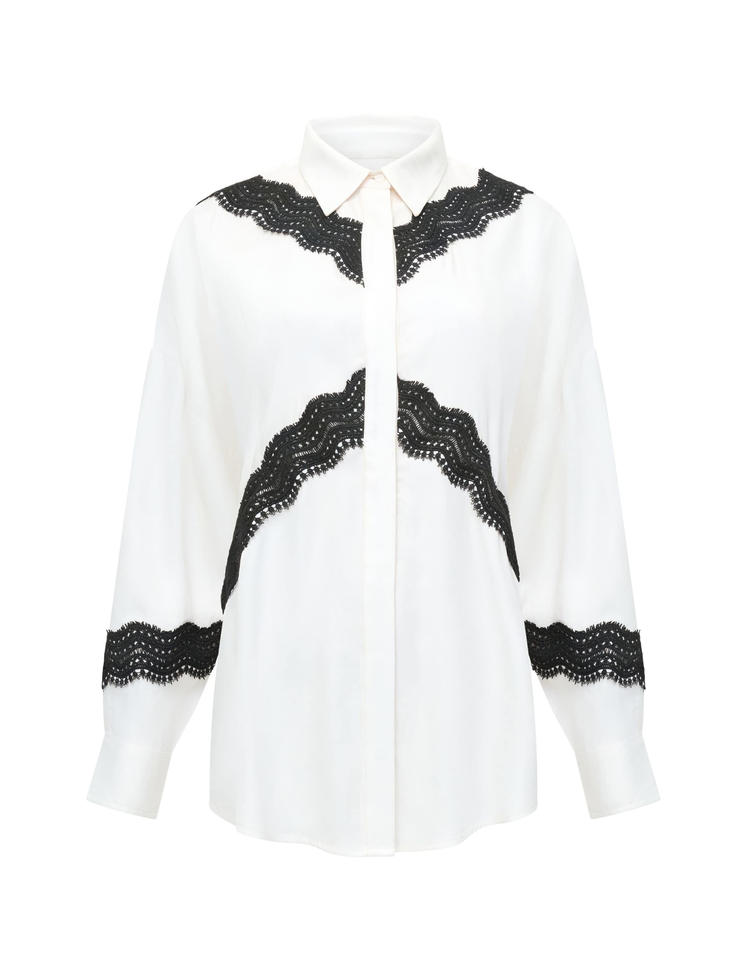 Satin Lace Detail Shirt 2 of 3