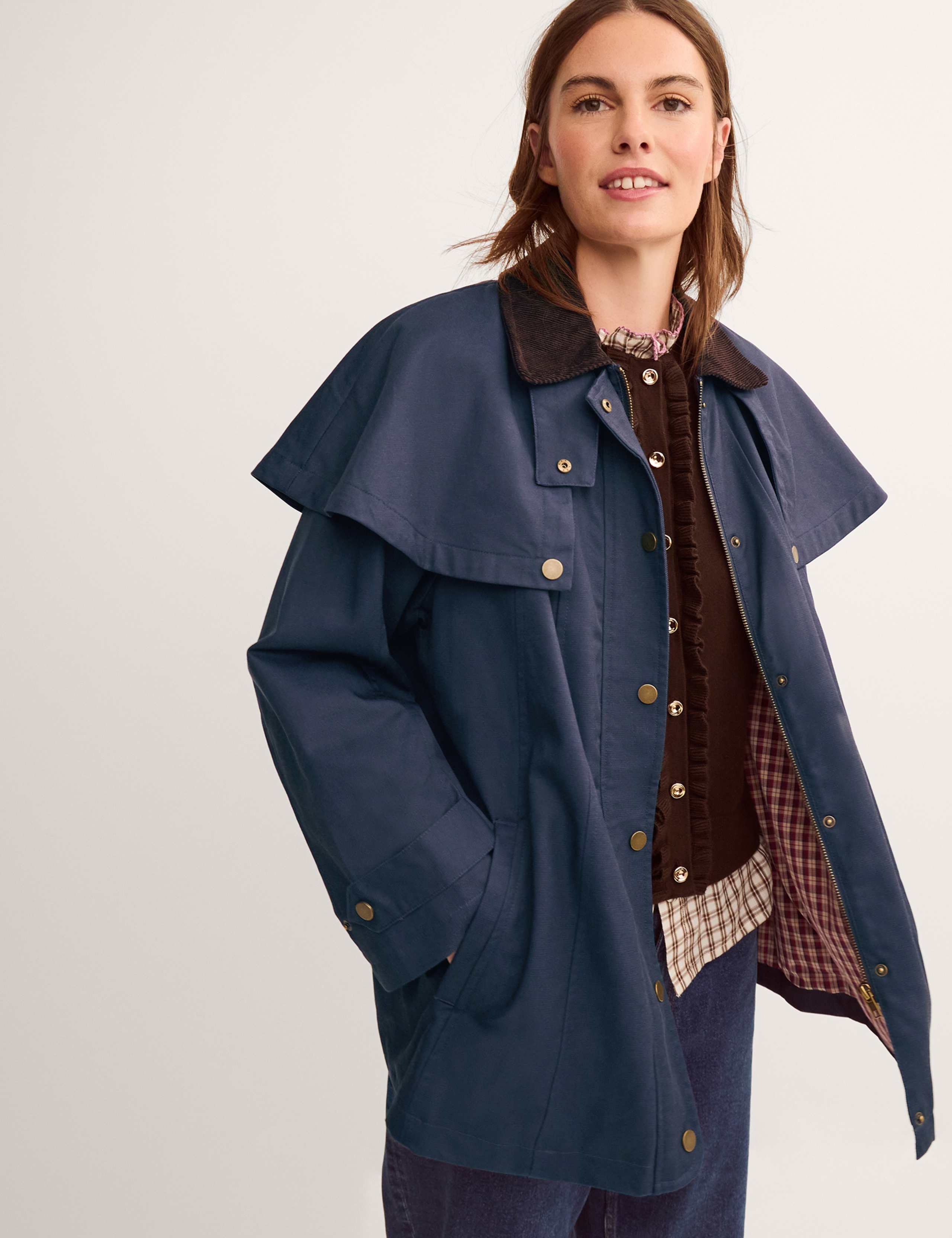 Cotton Blend Cape Barn Jacket 1 of 5