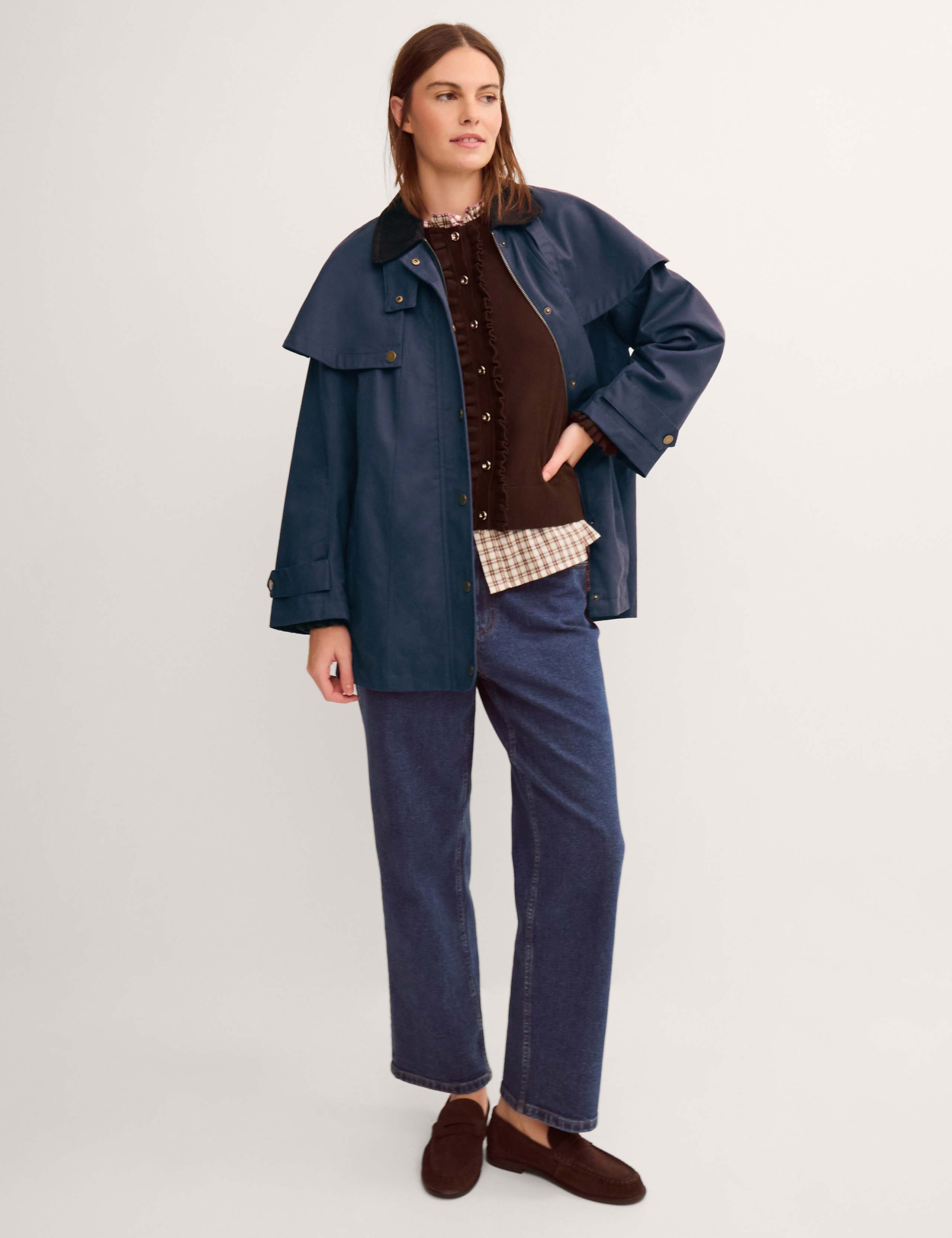 Cotton Blend Cape Barn Jacket 2 of 5