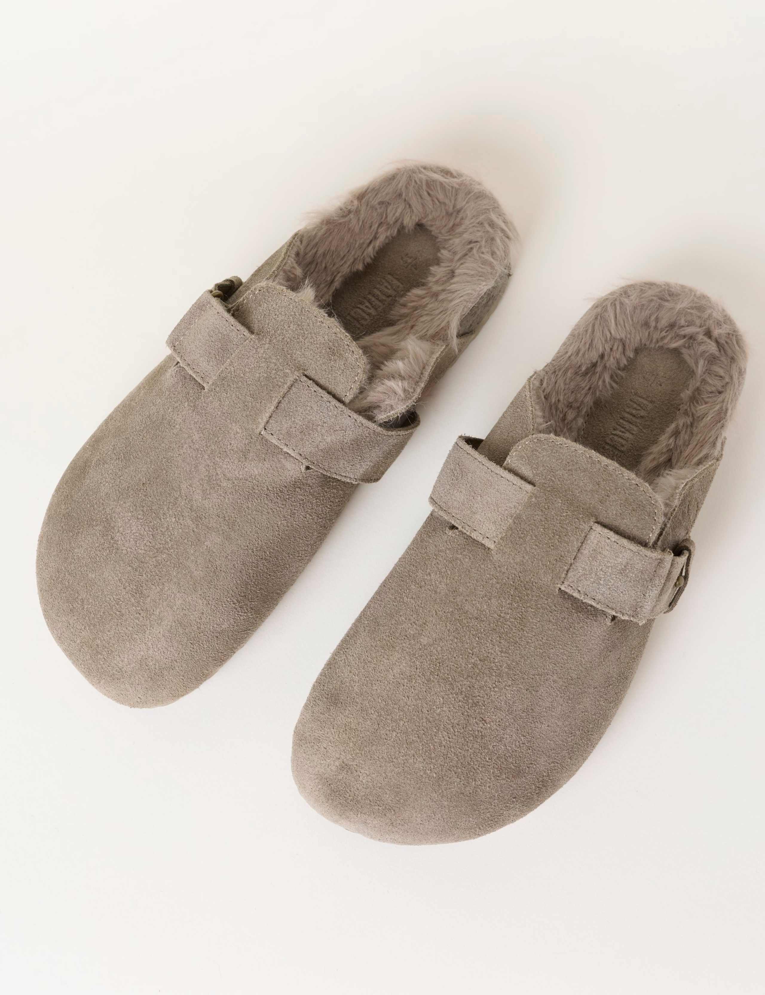Suede Faux Fur Lined Mule Slippers 2 of 3