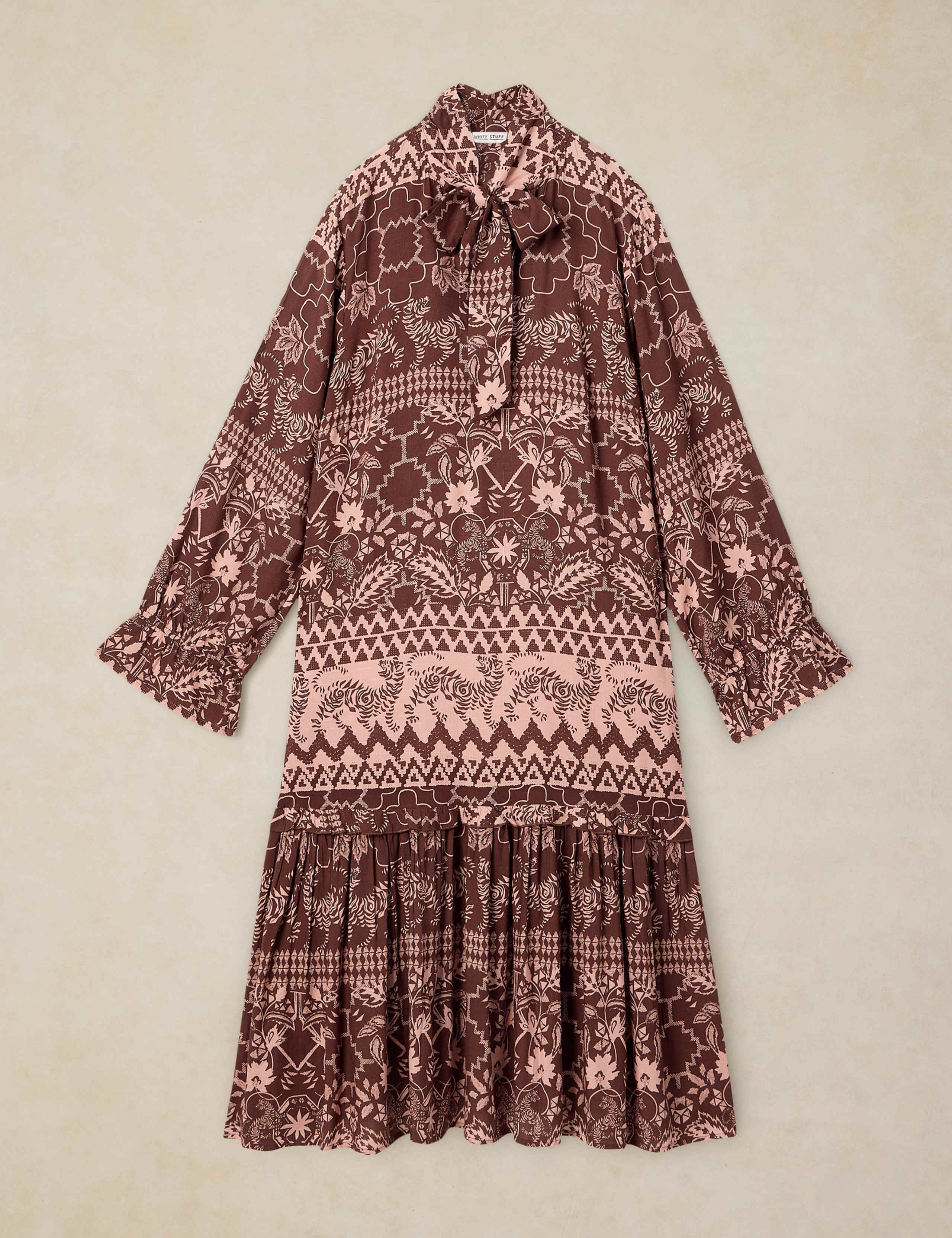 Kalia Tie Neck Knee Length Tea Dress 2 of 6