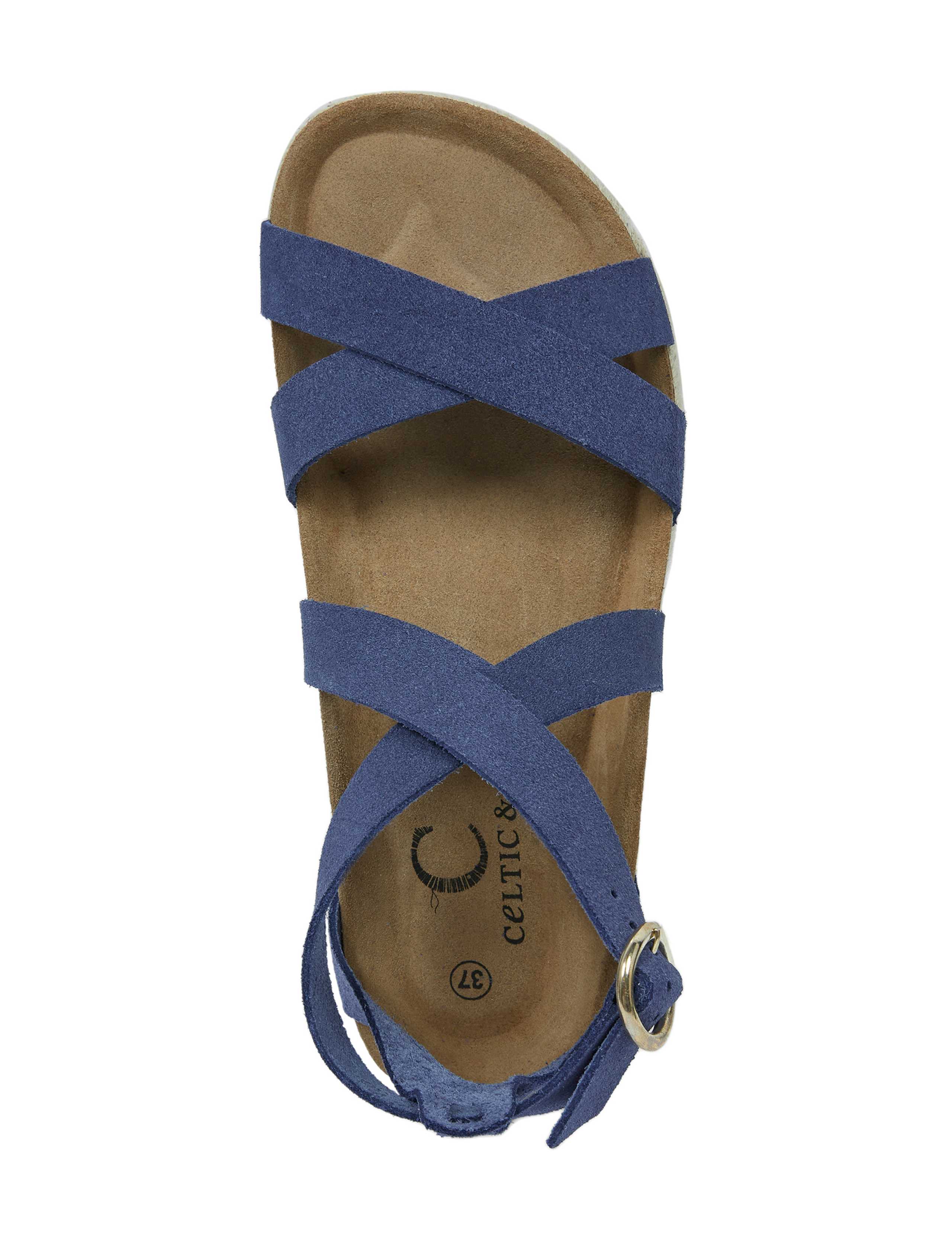 Suede Buckle Ankle Strap Flat Sandals 5 of 5