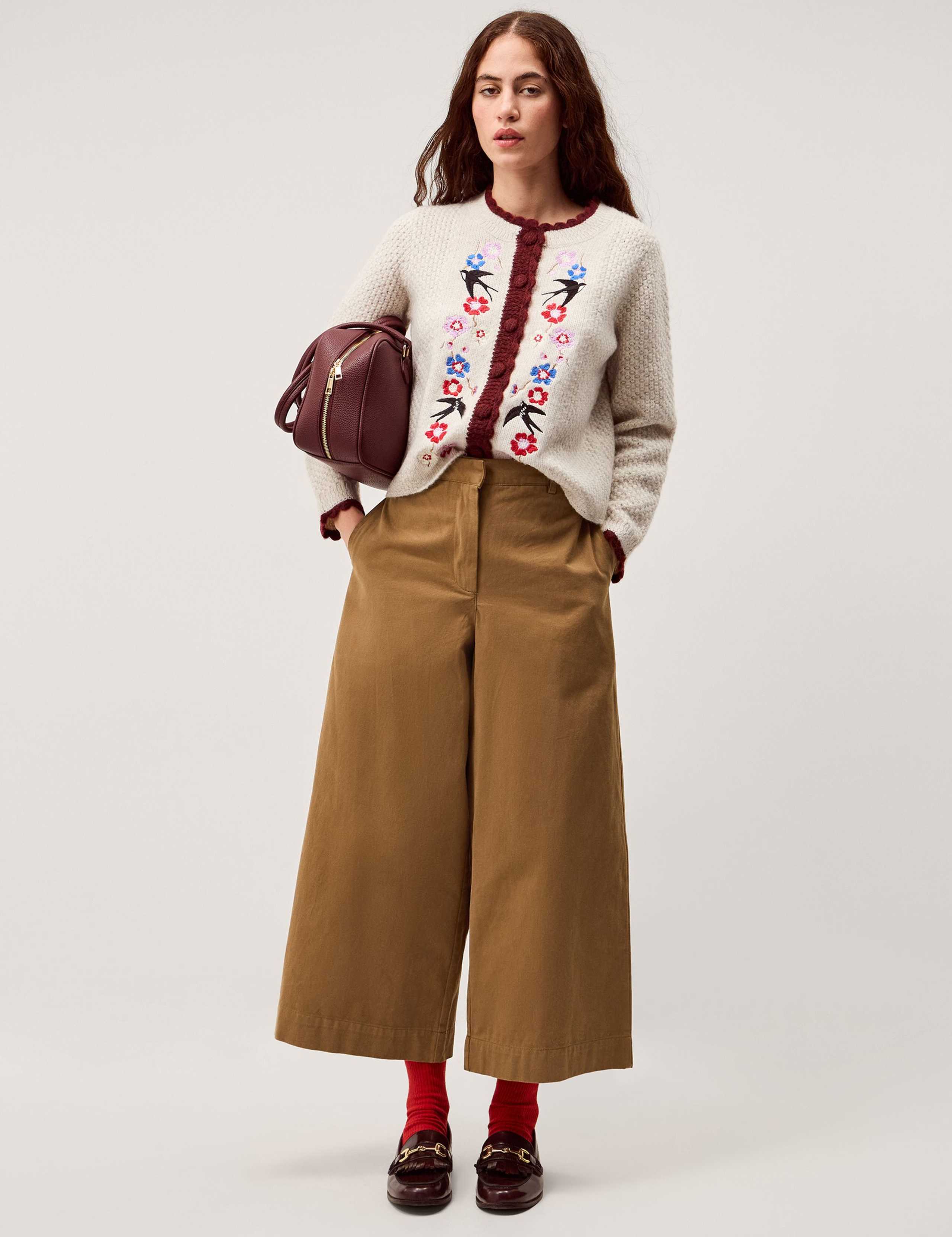 Floral Embroidered Scallop Edge Cardigan 3 of 4