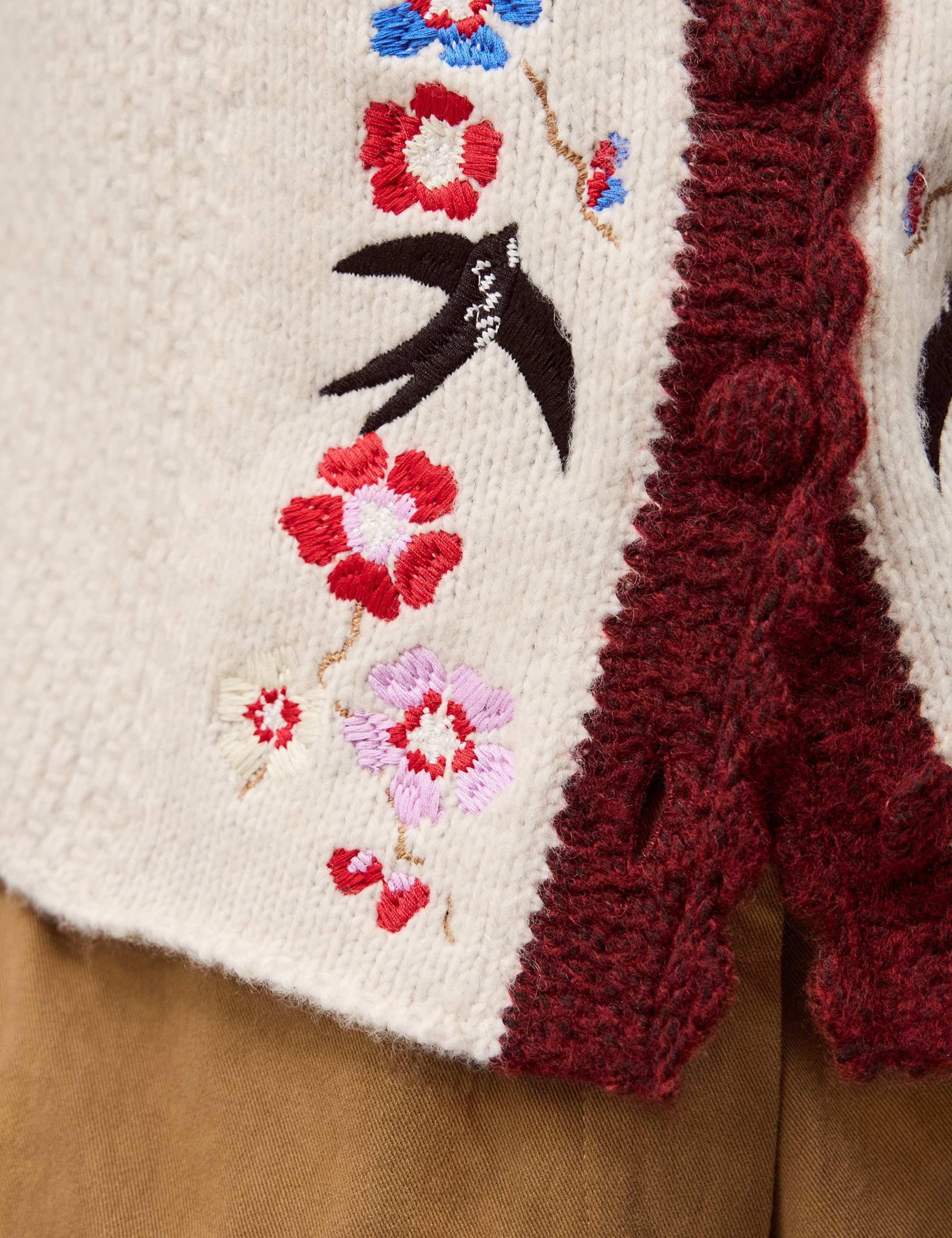 Floral Embroidered Scallop Edge Cardigan 4 of 4