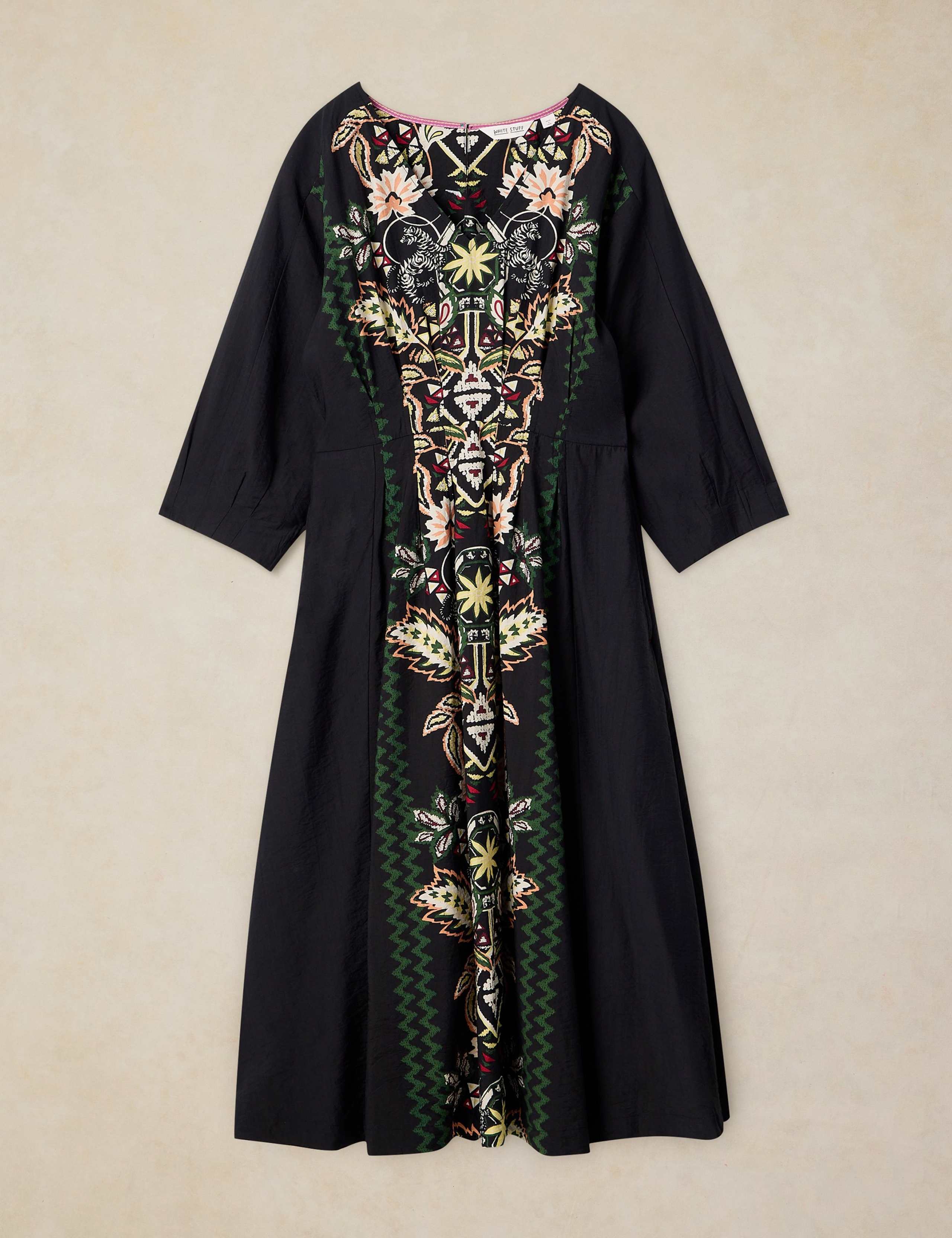 Kate Patterned V Neck Midi Dress 2 of 6
